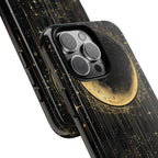 Moonlit Crescent Tough iPhone Case | Gold Stars Night Sky