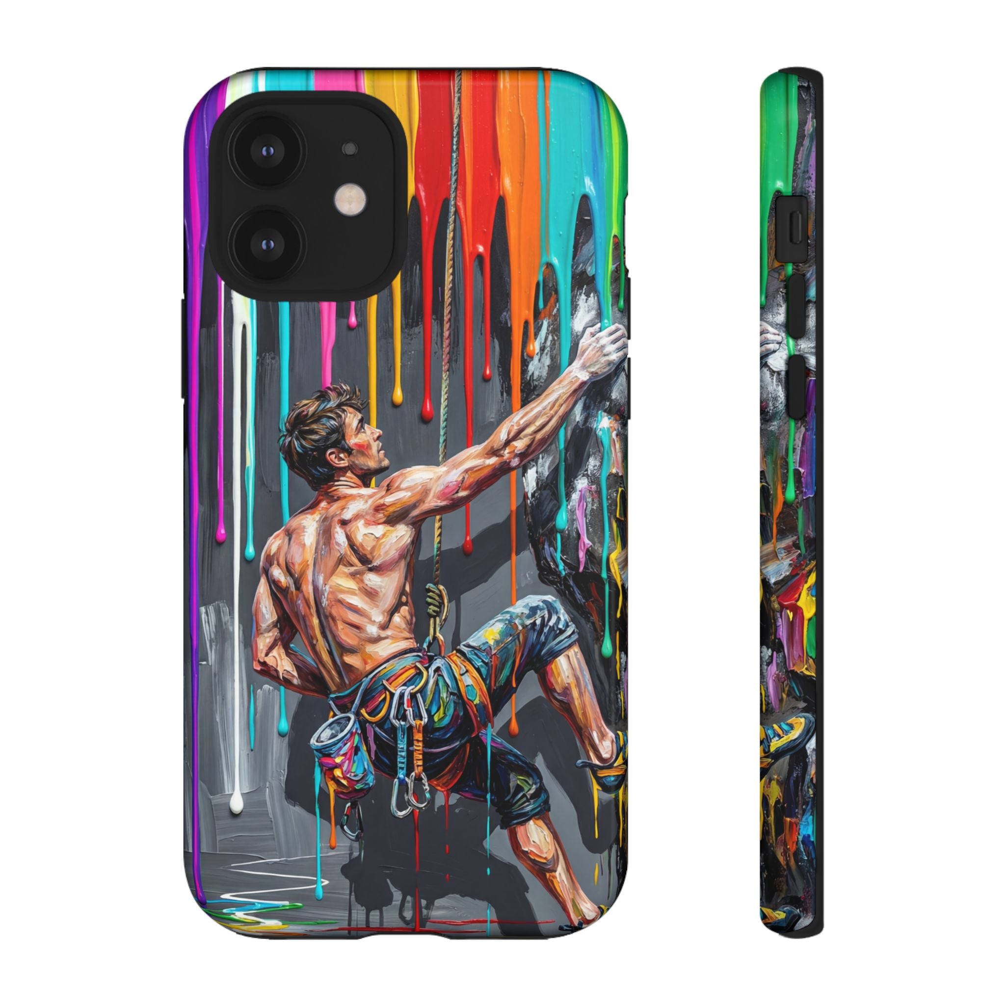 Colourful Rock Climber Art Protective iPhone Case