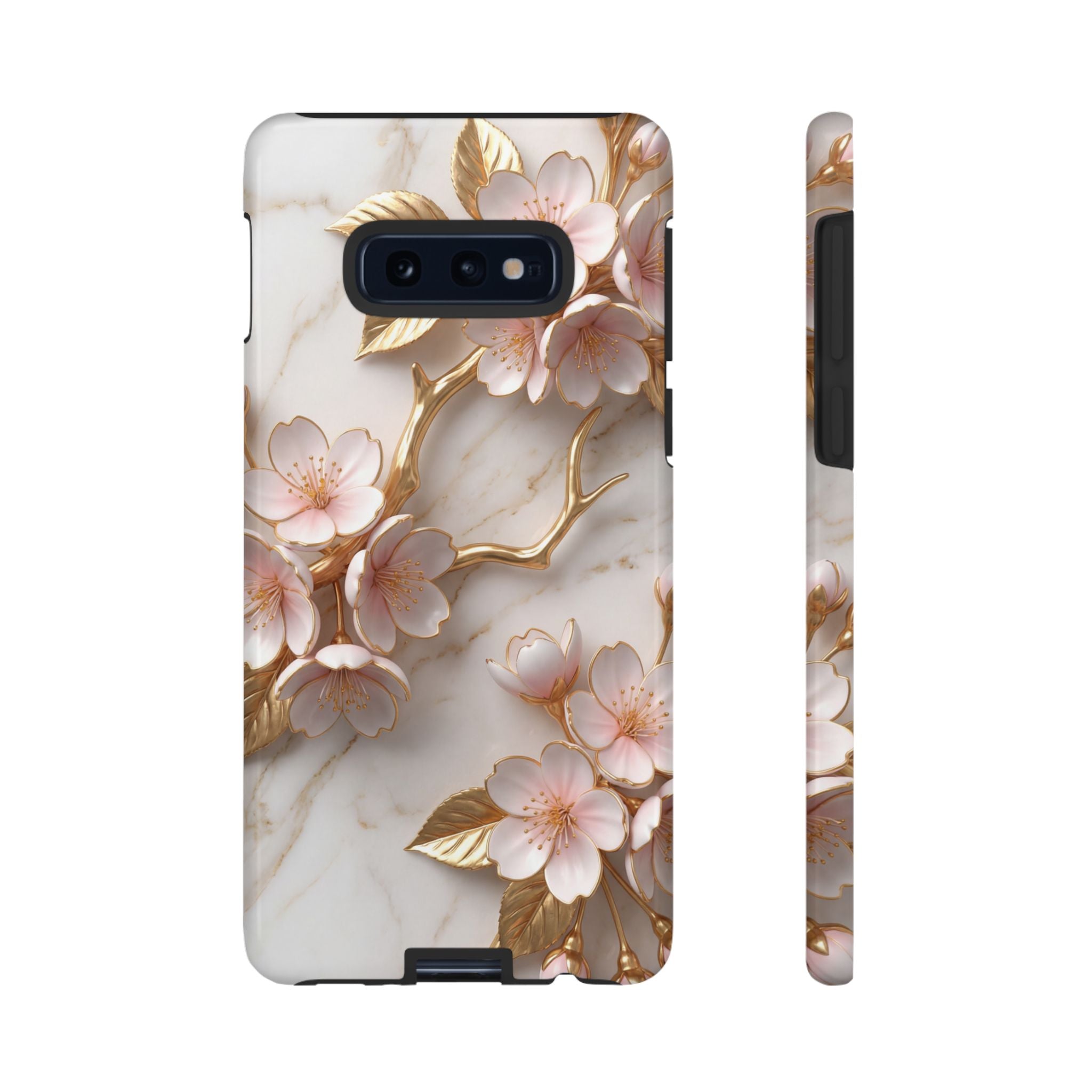 Floral Marble Samsung Galaxy Case — Sakura Gold Cherry Blossom Tough Case