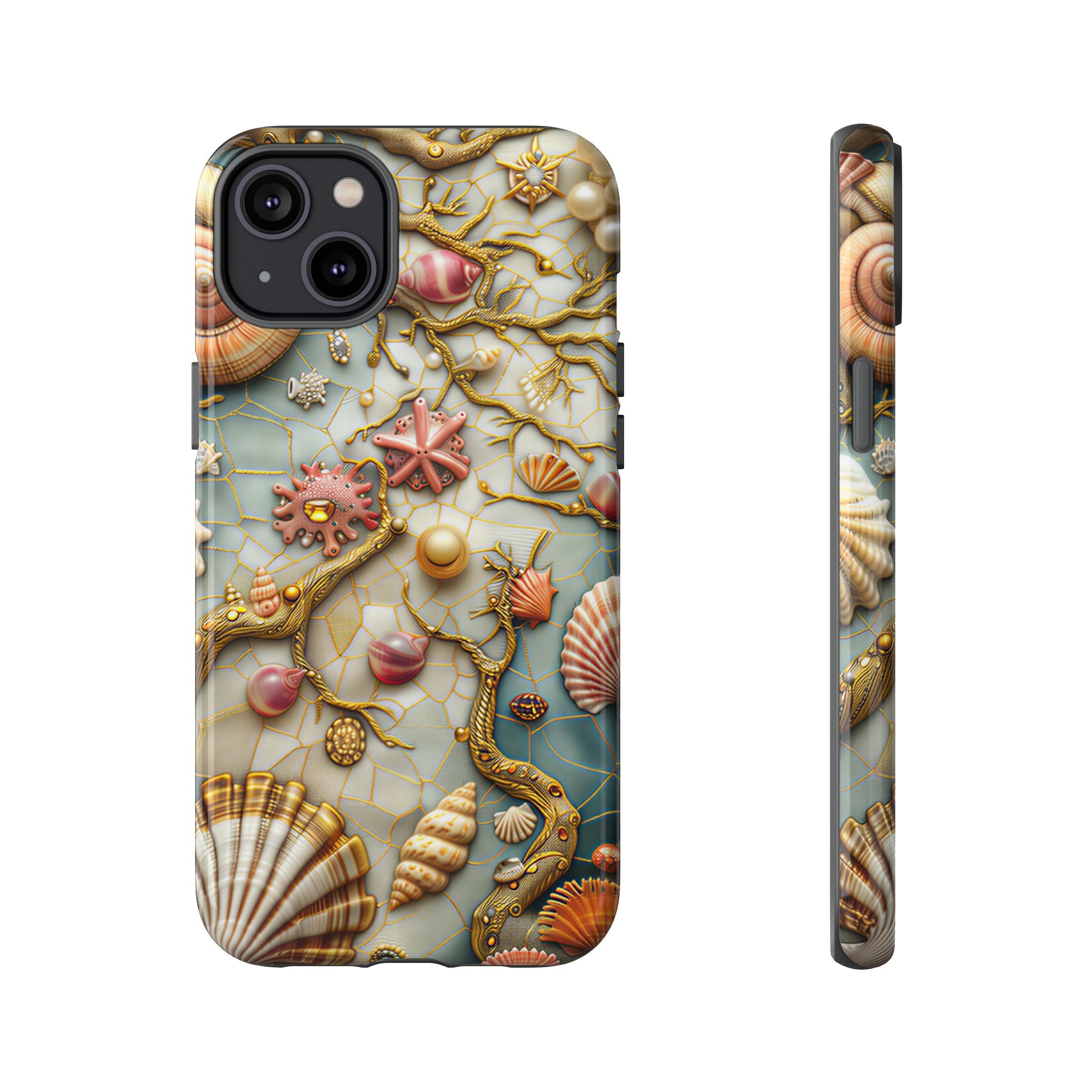 Decorative Seashell & Pearl Beach Design iPhone Case