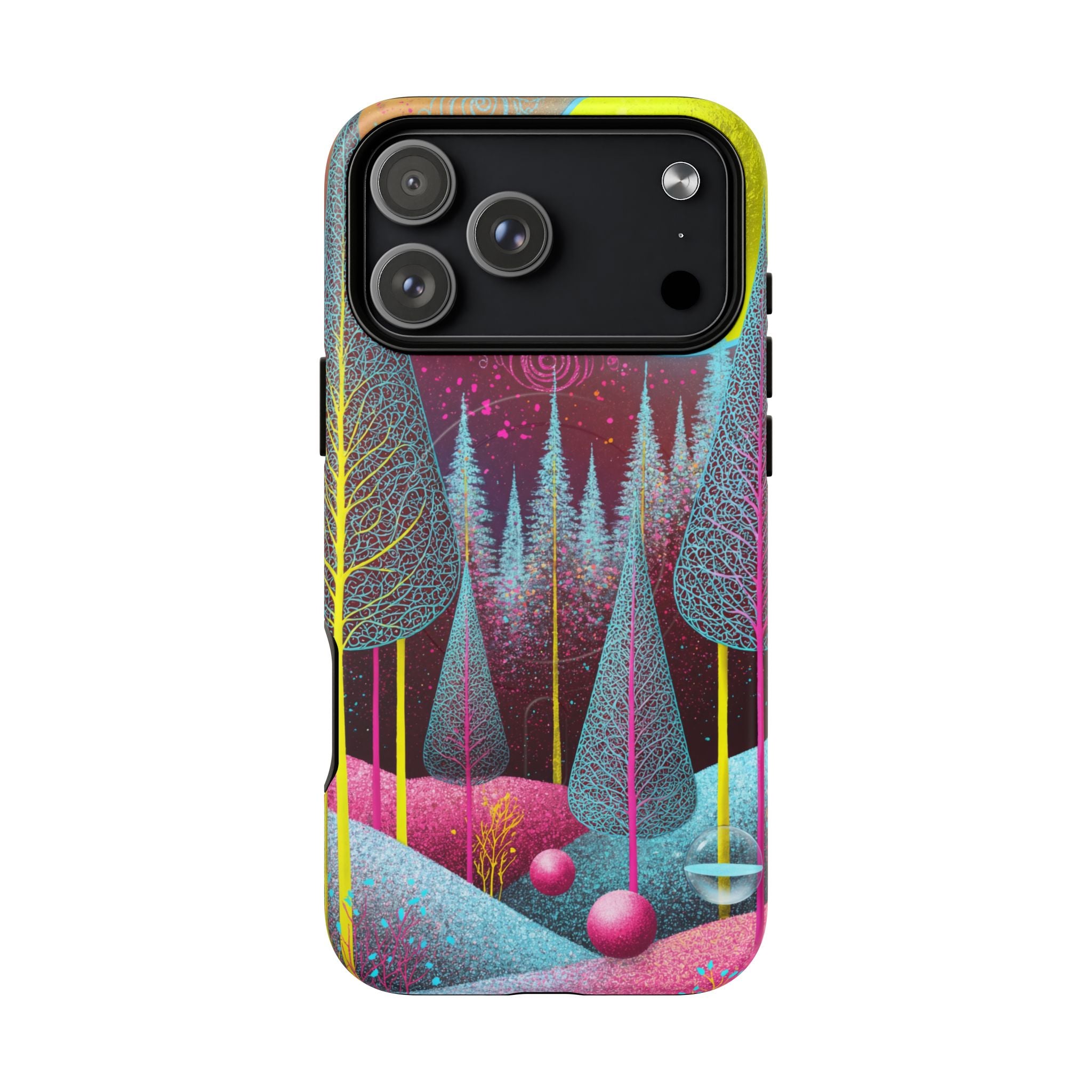 Custodia rigida MagSafe per iPhone Neon Forest