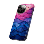Abstract Ocean Waves iPhone Case — Pink & Blue Gradient Tough Case