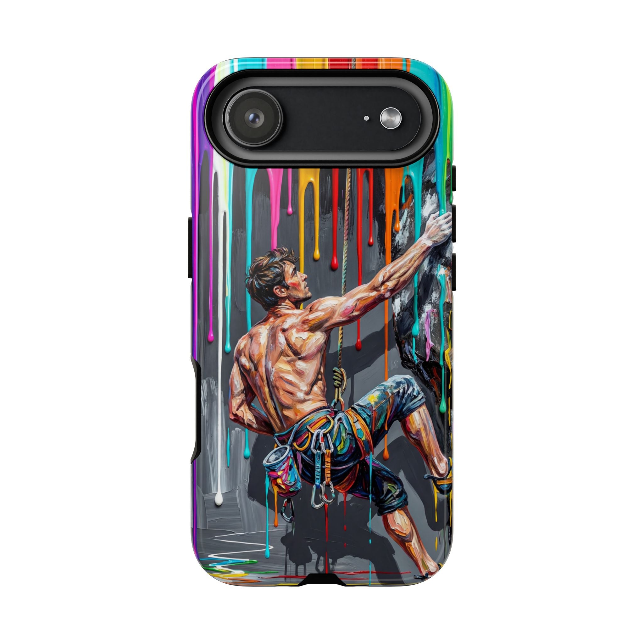 Colourful Rock Climber Art Protective iPhone Case
