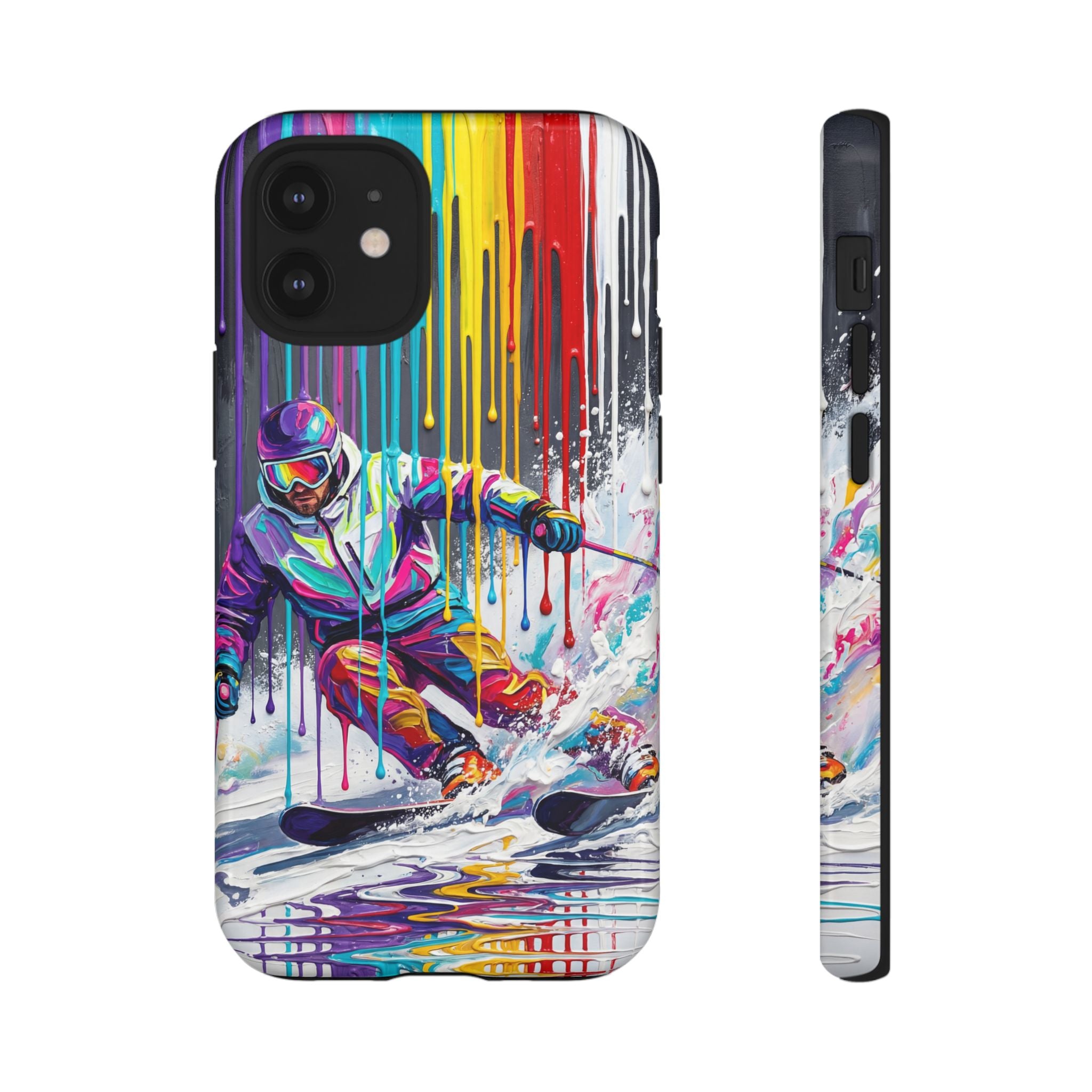 Colourful Skiing Drip Art Tough iPhone Case