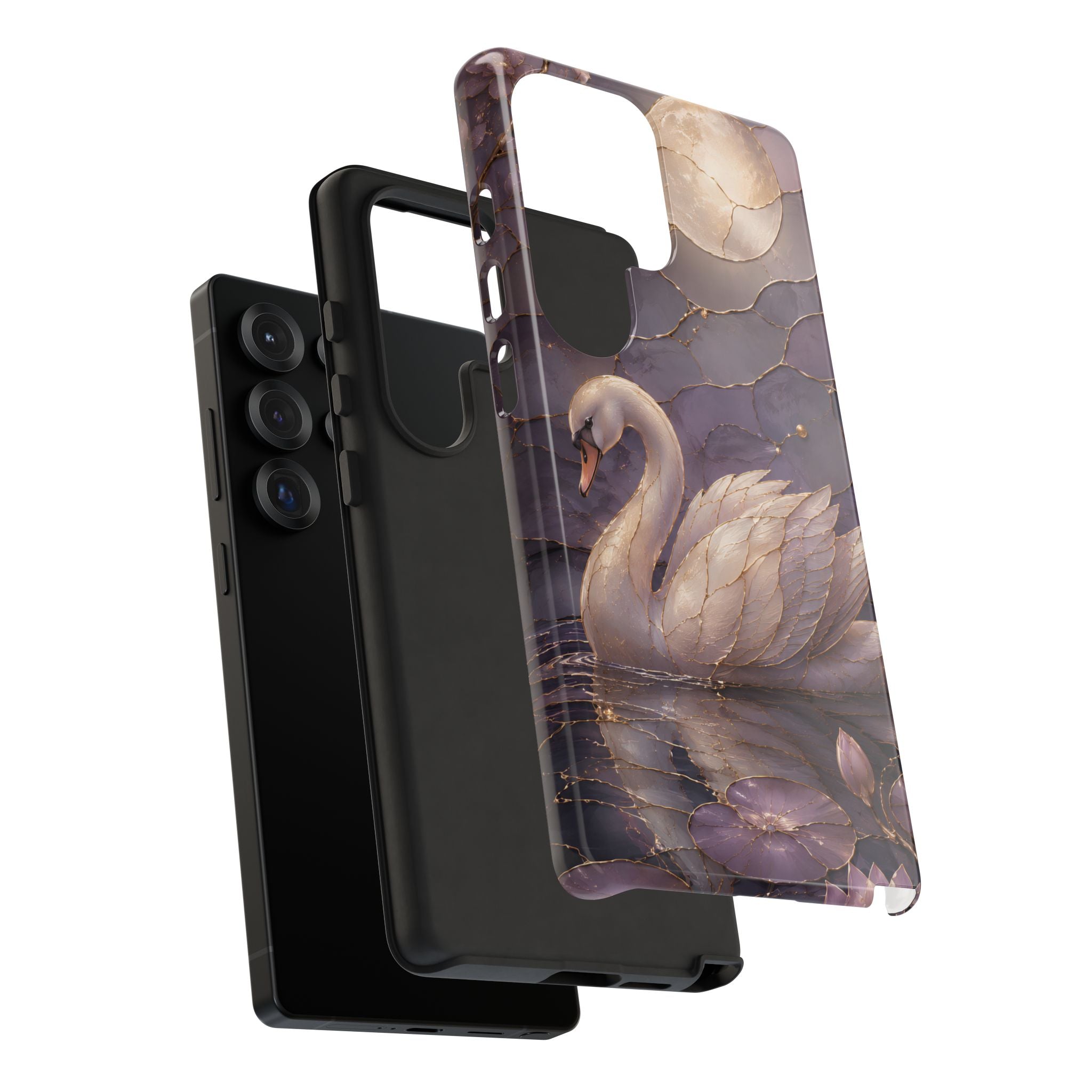 Swan Samsung Galaxy Phone Case | Moonlit Lake Phone Case