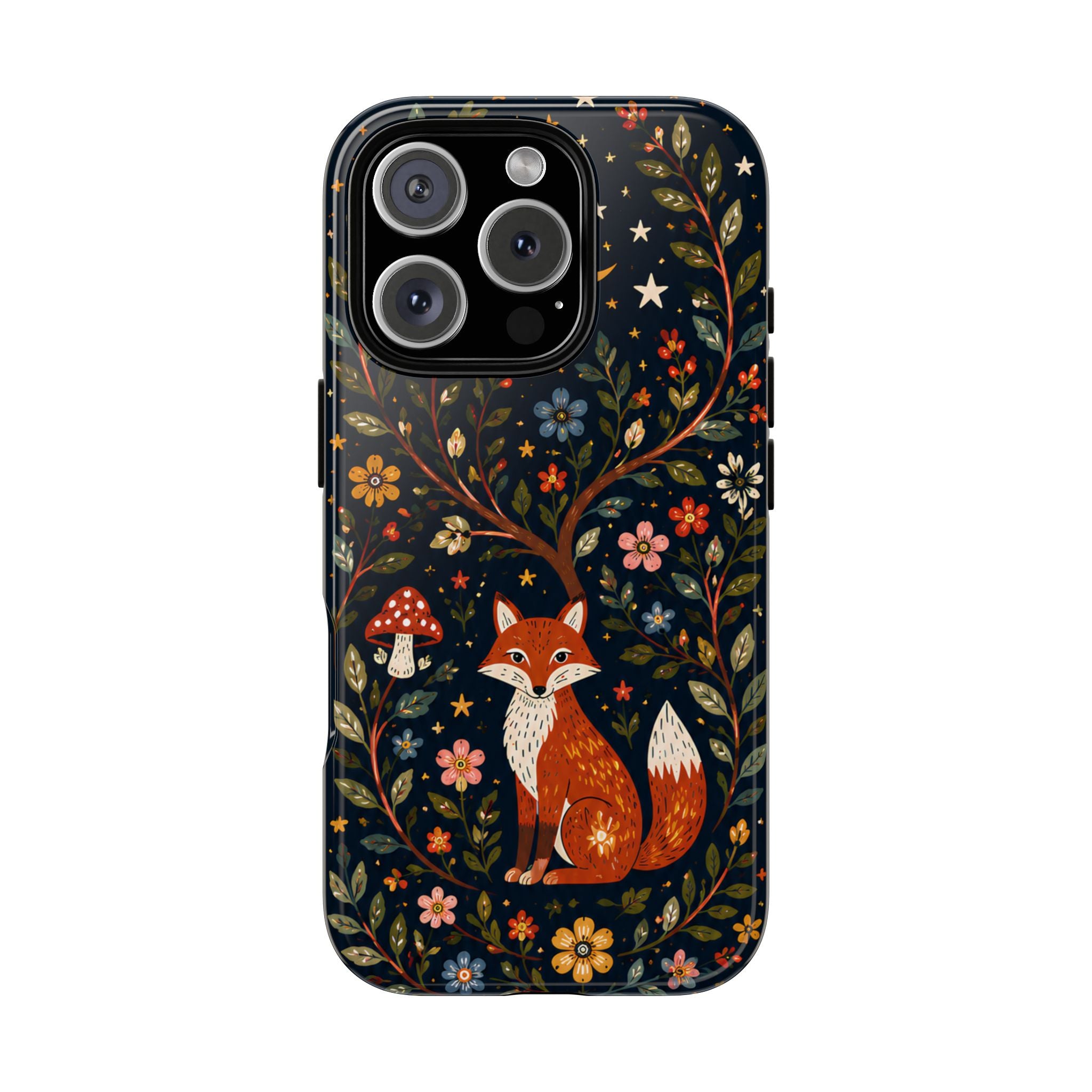 Fox Moon iPhone Case | Whimsical Floral Night Woodland Protective Case
