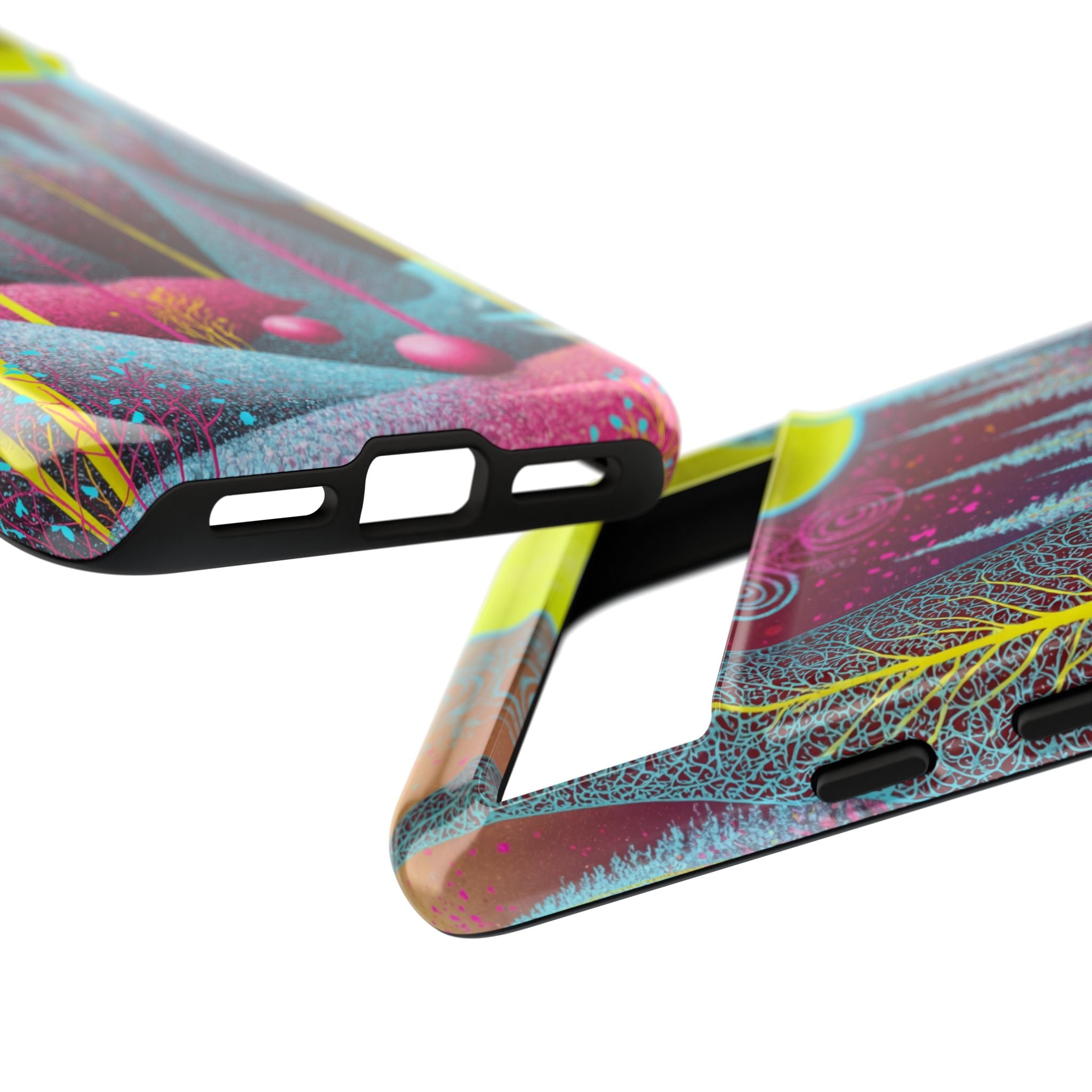 Colorful Surreal Forest Google Pixel Case | Neon Moon, Trees & Abstract Landscape