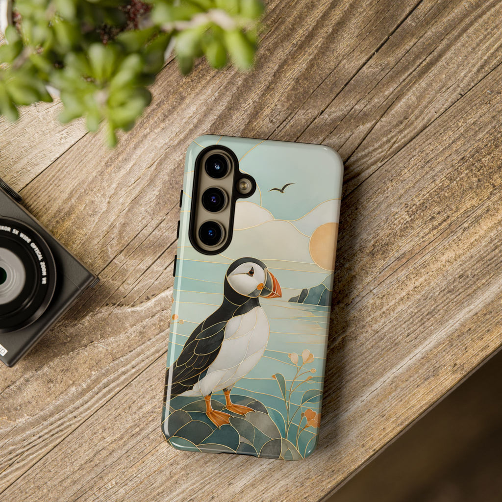 Puffin Coastal Samsung Galaxy Phone Case | Seaside Bird Art Phone Case