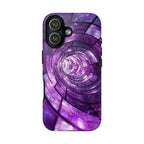 Purple Vortex Tough iPhone Case — Abstract Spiral Protective Cover