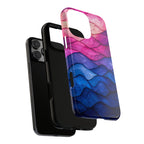 Abstract Ocean Waves iPhone Case — Pink & Blue Gradient Tough Case