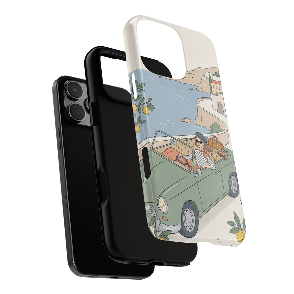 Retro Coastal Road Trip Design iPhone Case