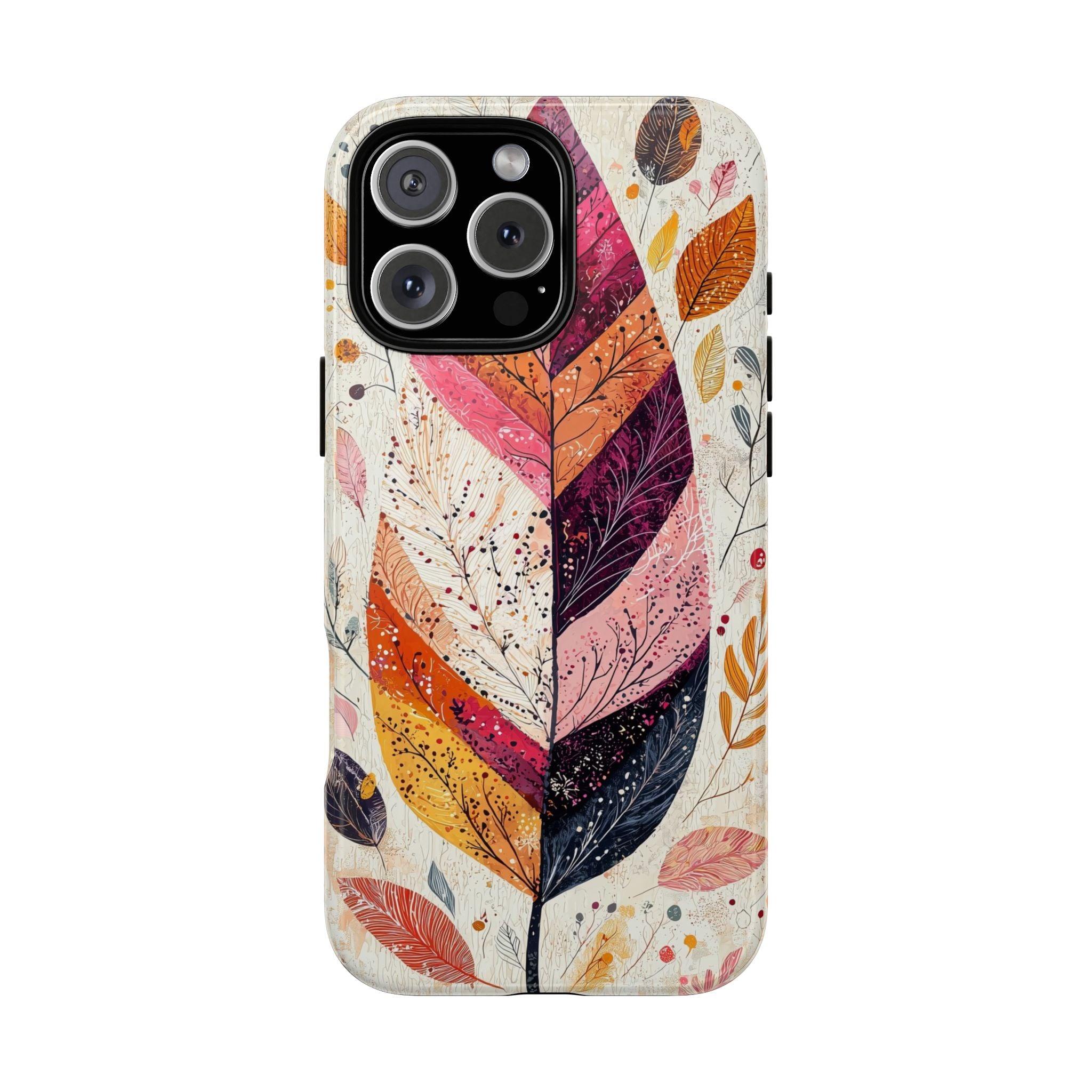 Autumn Leaf Tough iPhone Case | Watercolour Feathered Fall Design