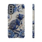Asian Zodiac Rat Samsung Galaxy Phone Case | Blue & White Porcelain Art Slim Protective iPhone Case | Year of the Rat Gift