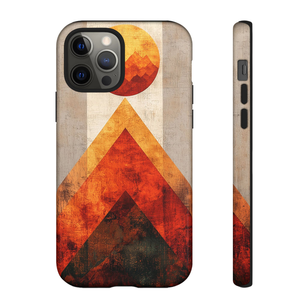 Retro Geometric Sunset iPhone Case