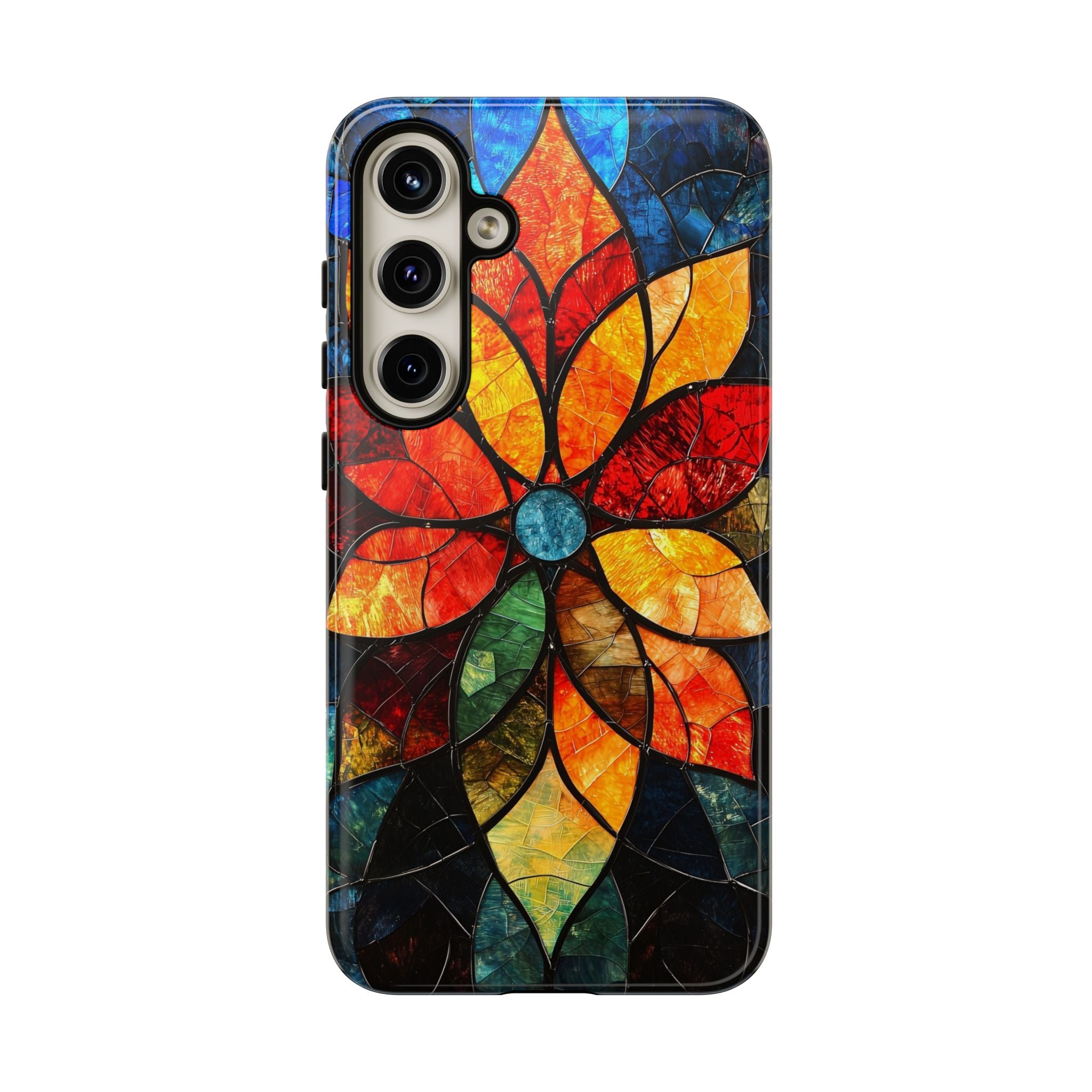 Stained Glass Flower Samsung Galaxy Case — Colourful Mosaic Protective Cover