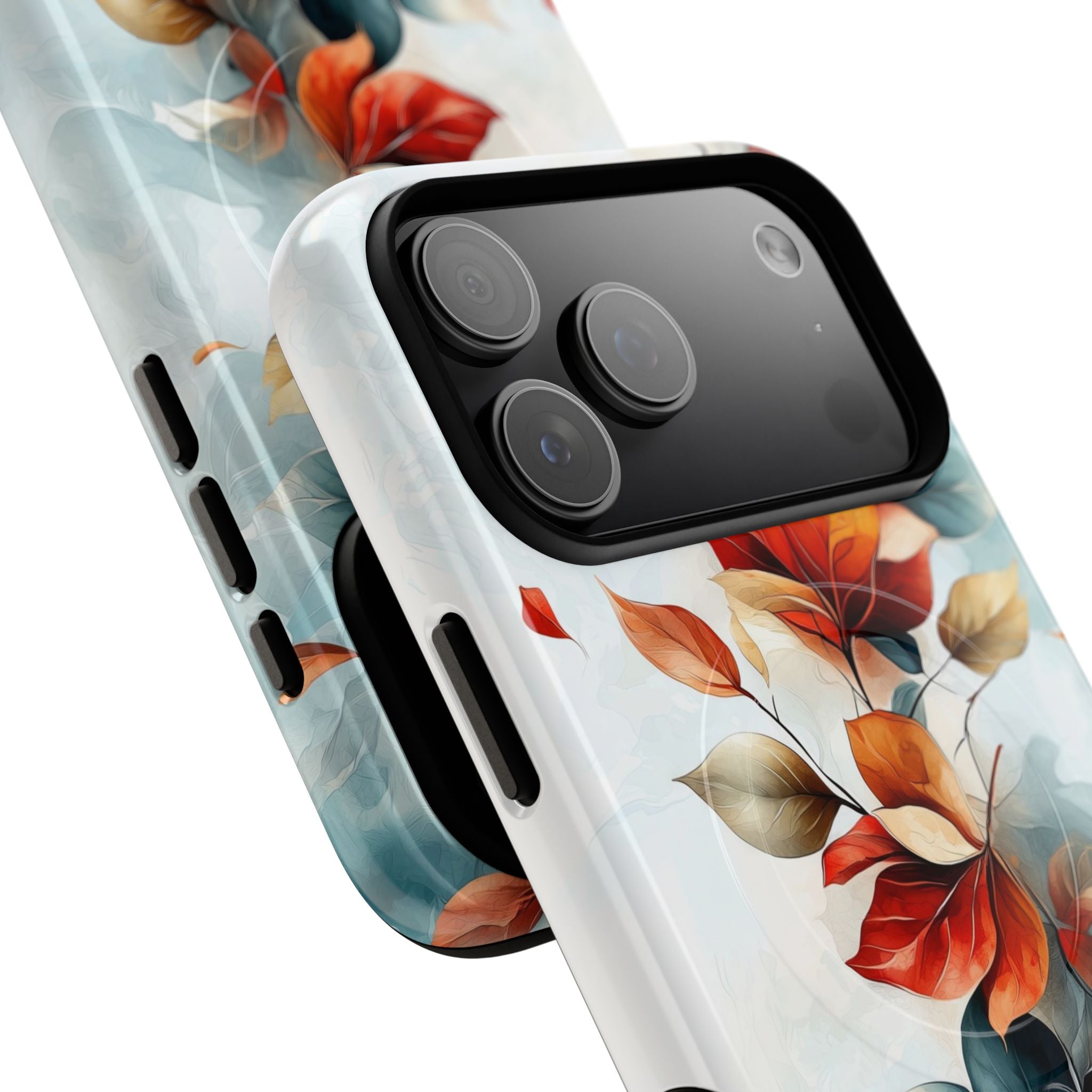 Custodia MagSafe resistente per iPhone con motivo floreale autunnali