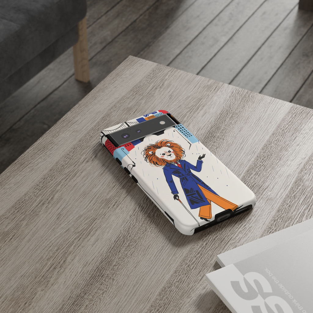 Lion Gentleman Google Pixel Phone Case | Dapper Lion in City Rain