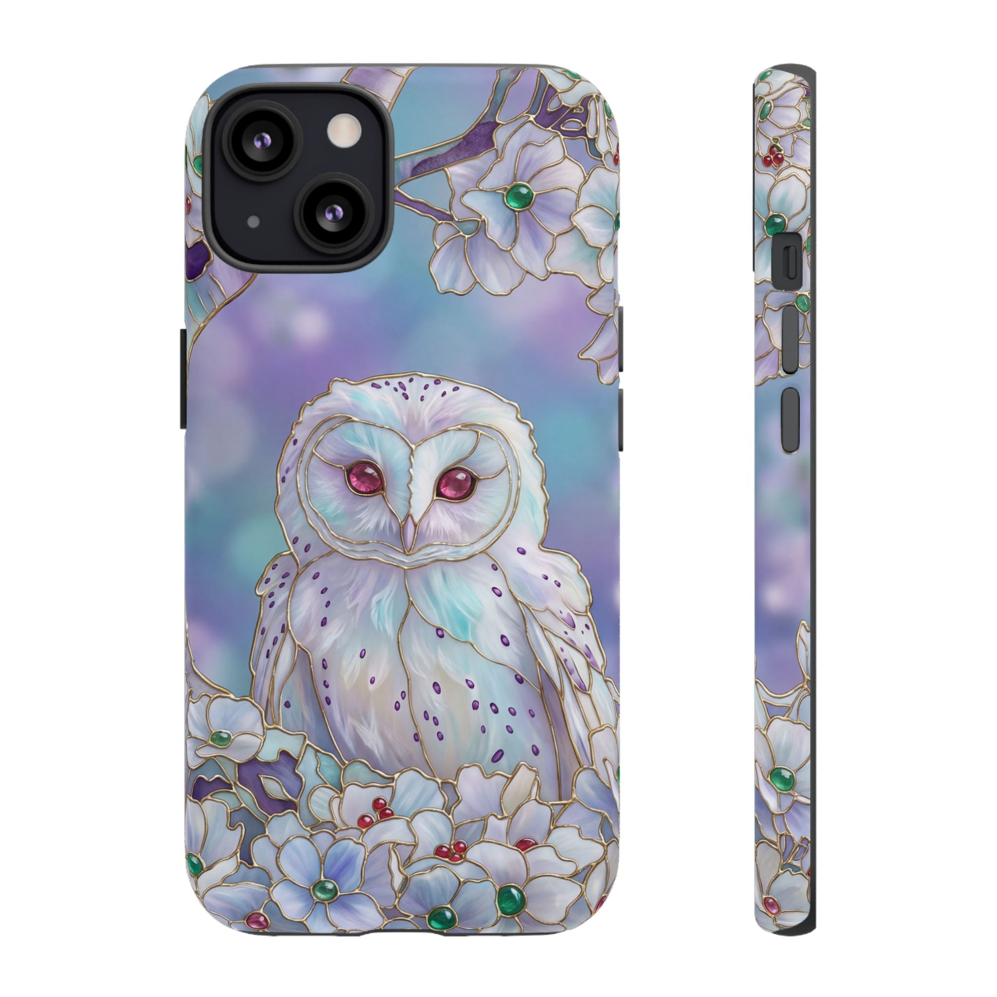Mystic Owl Floral iPhone Case | Pastel Night Garden Protective Cover