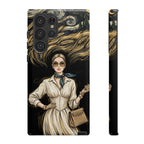 Vintage Elegance Samsung Galaxy Phone Case | Retro Woman with Flowing Golden Hair