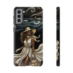 Samsung Galaxy Phone Case | Elegant Black Woman in Flowing Dress by the Sea