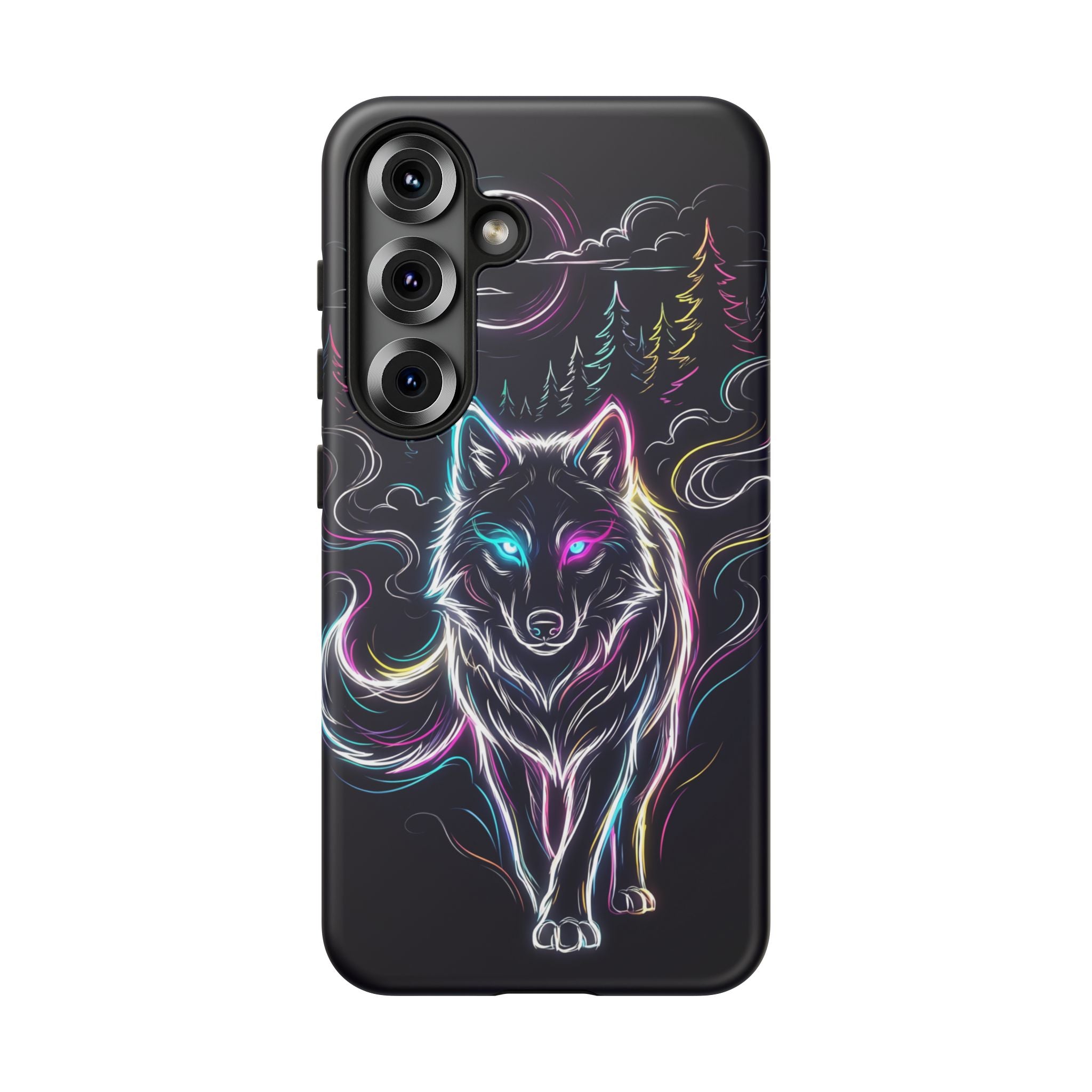 Neon Wolf Samsung Galaxy Phone Case | Mystic Glow Protective Tough Case