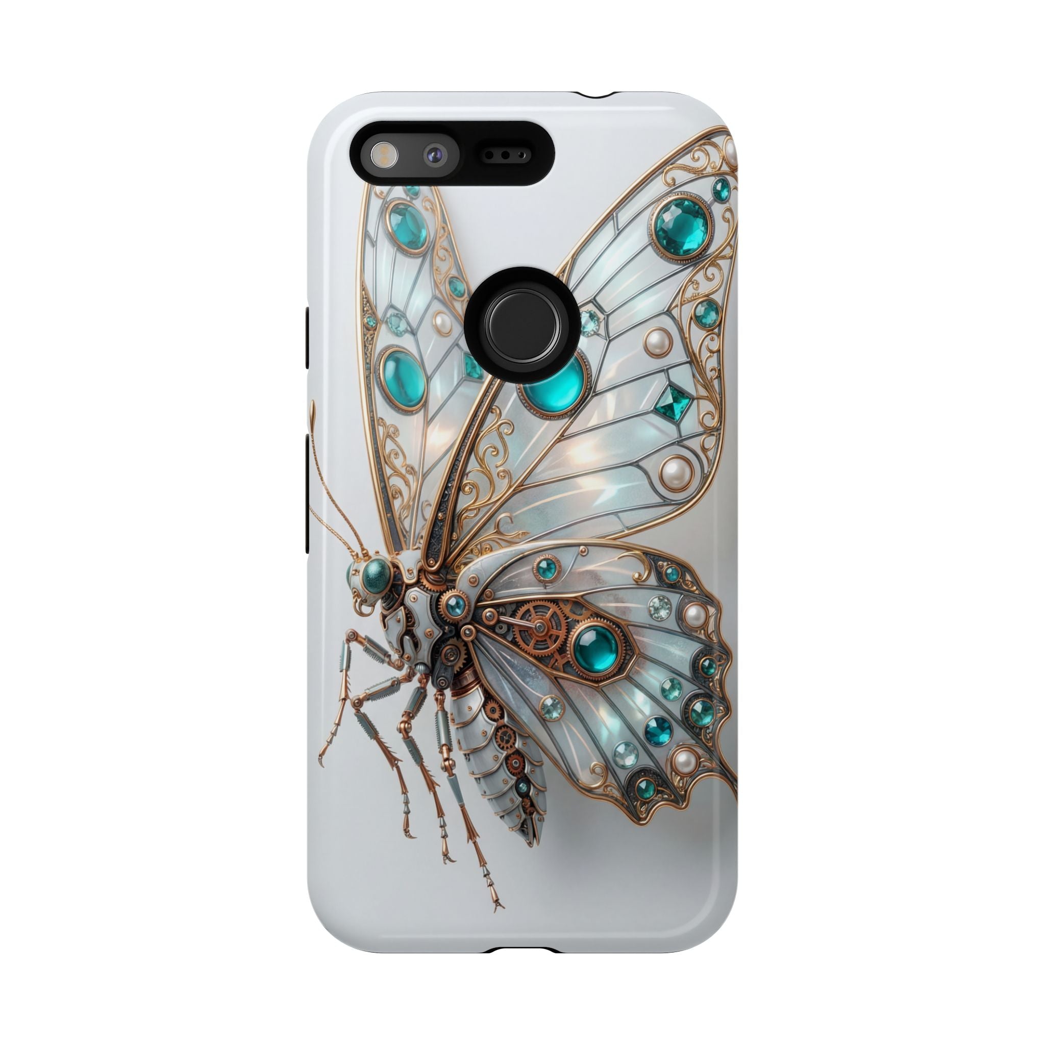 Butterfly Gem Phone Case — Steampunk Teal Jewel Google Galaxy Case