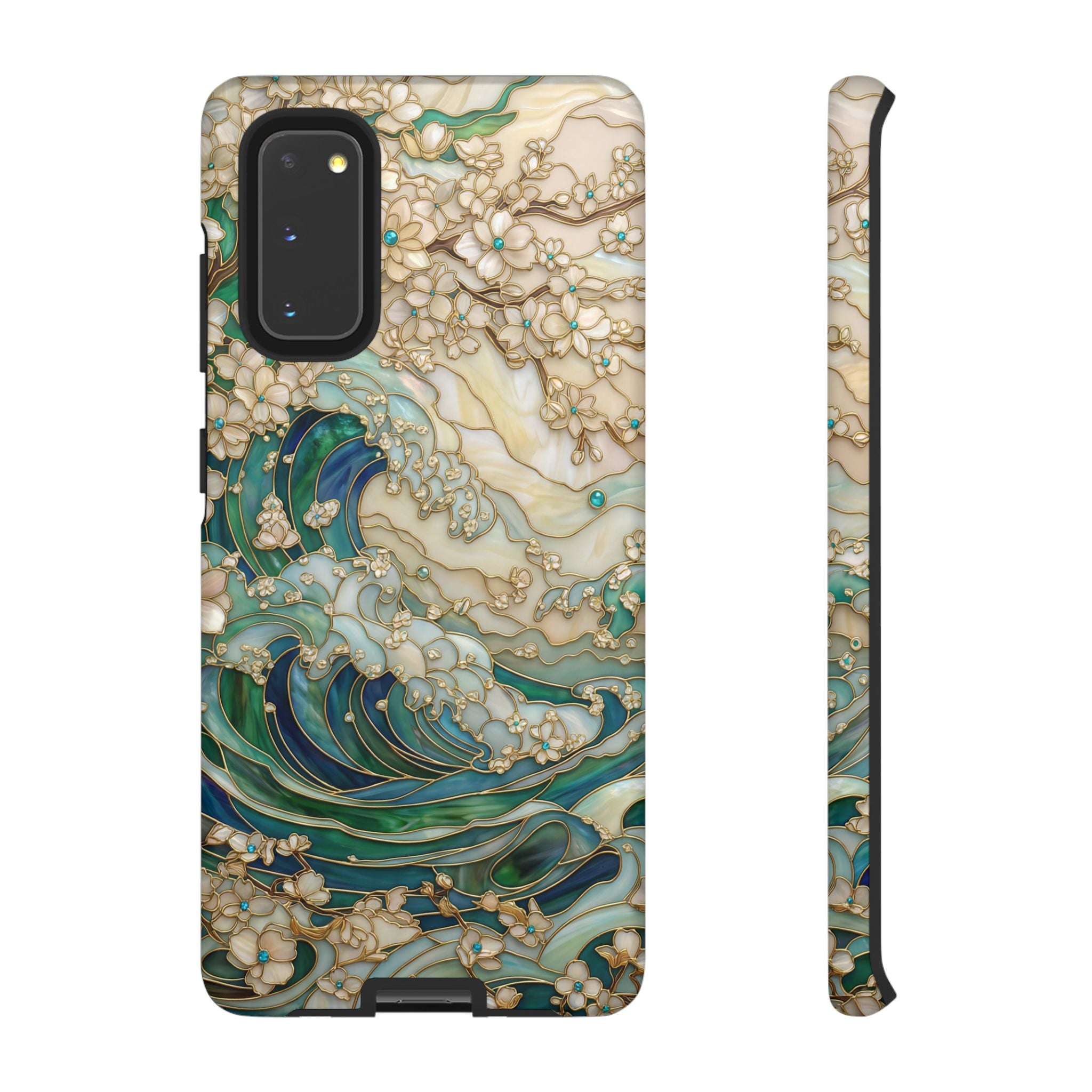 Elegant Ocean Wave Floral Art Samsung Galaxy Case