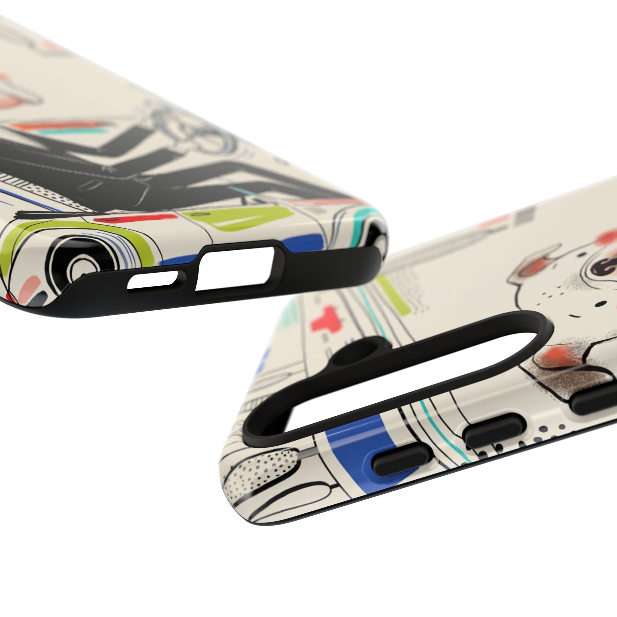 Bulldog Driver Samsung Galaxy Phone Case | Cute Retro Dog Illustration