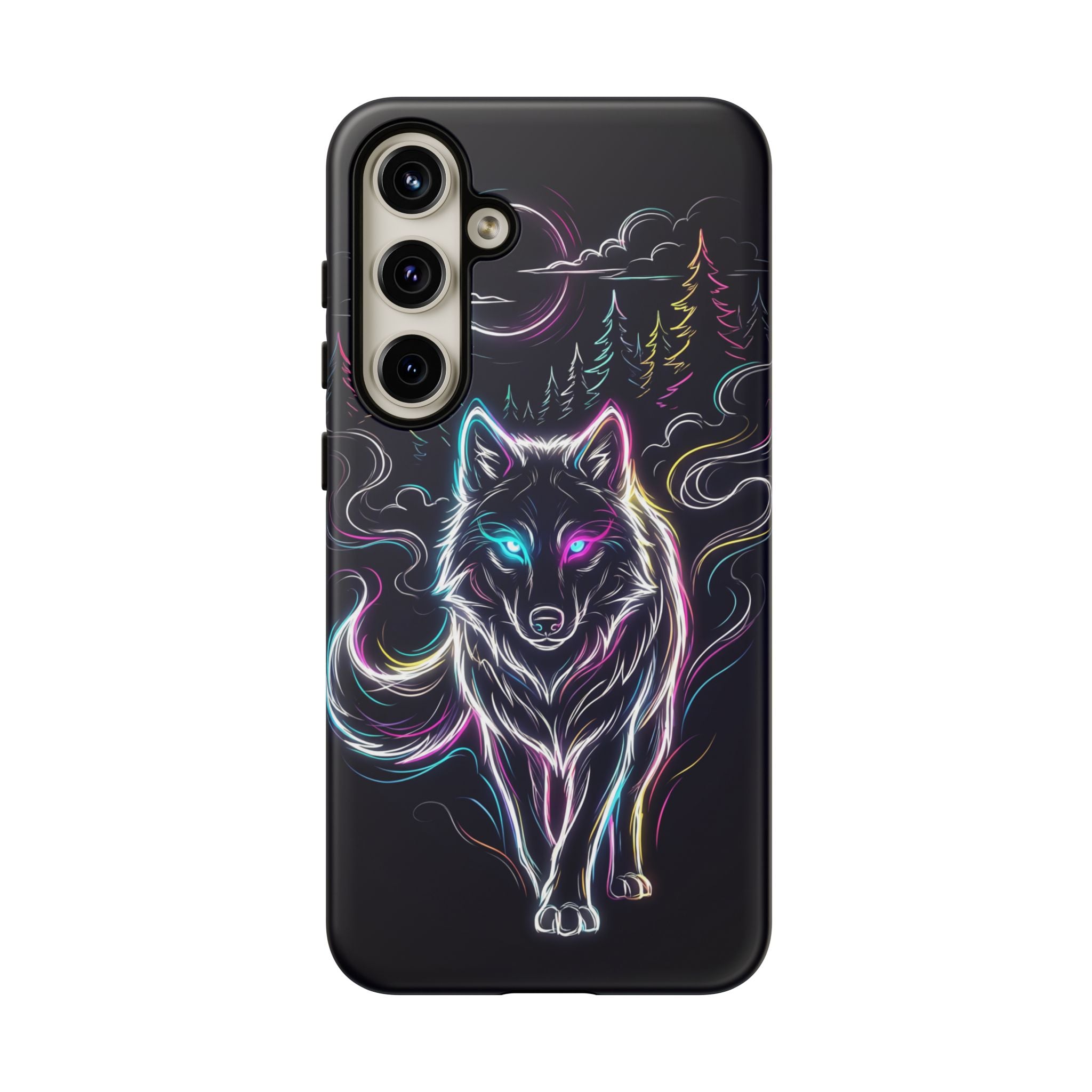 Neon Wolf Samsung Galaxy Phone Case | Mystic Glow Protective Tough Case