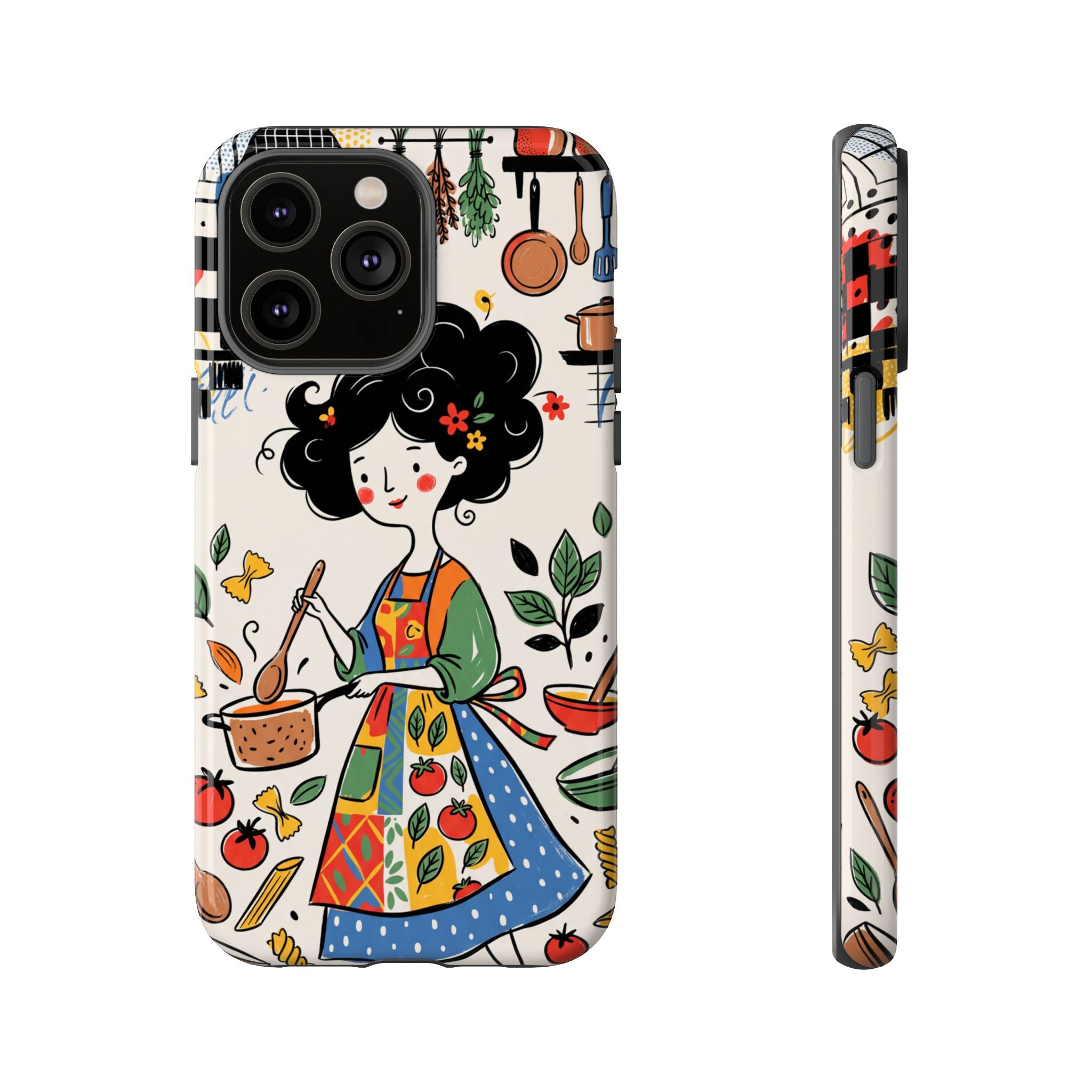 Whimsical Chef Kitchen Illustration iPhone Case