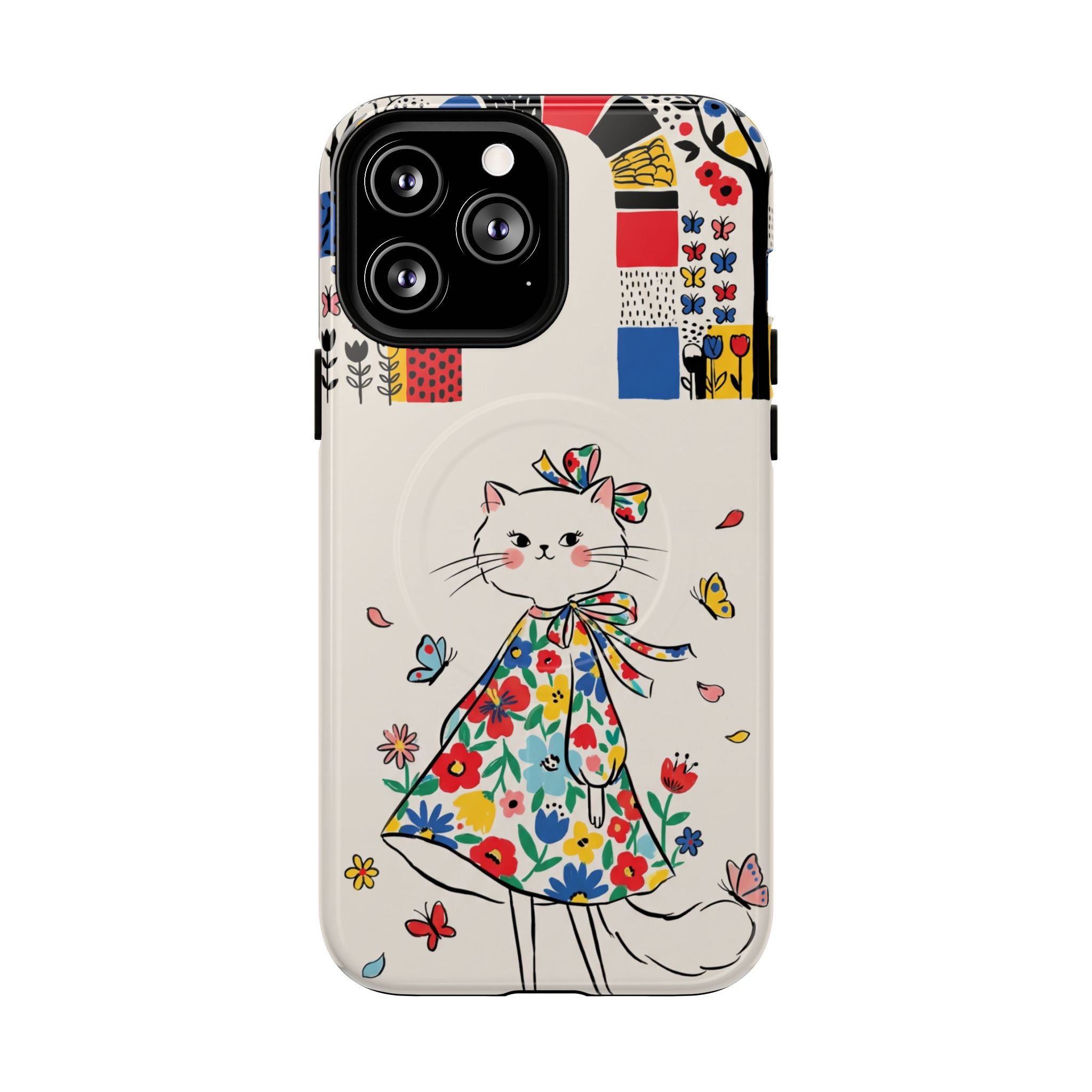 Floral Kitty MagSafe iPhone Case | Cute Cat
