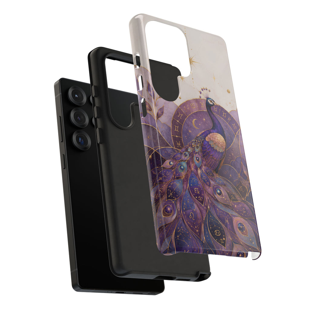 Purple Peacock Samsung Galaxy Phone Case | Celestial Peacock Phone Case