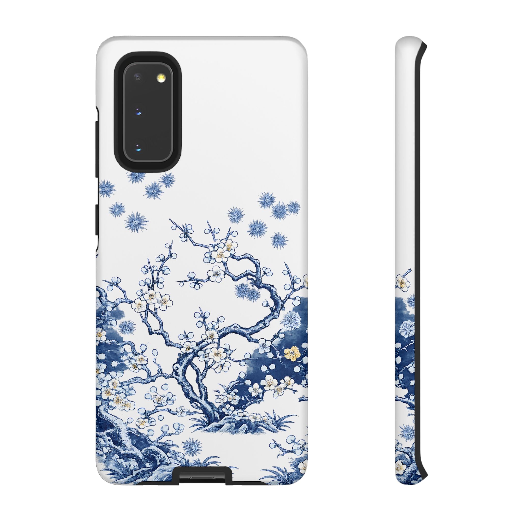 Vintage Blue White Porcelain Samsung Galaxy Phone Case | Chinoiserie Floral Tough Cover