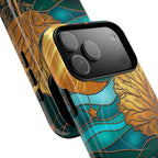Art Nouveau Cat iPhone Case | Stained Glass Moon & Tree Tough MagSafe Case