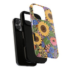 Sunflower & Wildflower Pattern Tough iPhone Case
