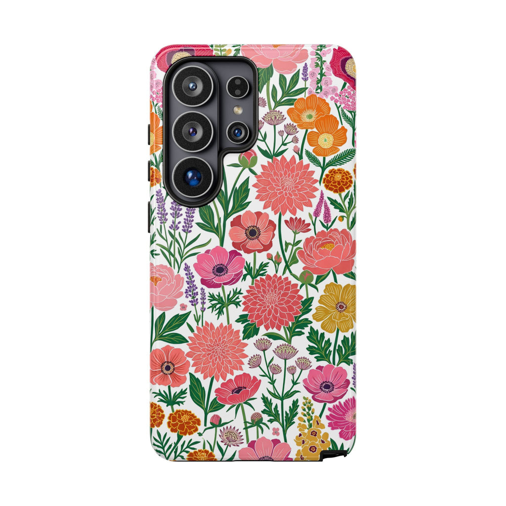 Floral Tough Samsung Galaxy Phone Case | Colorful Garden Print Protective Cover