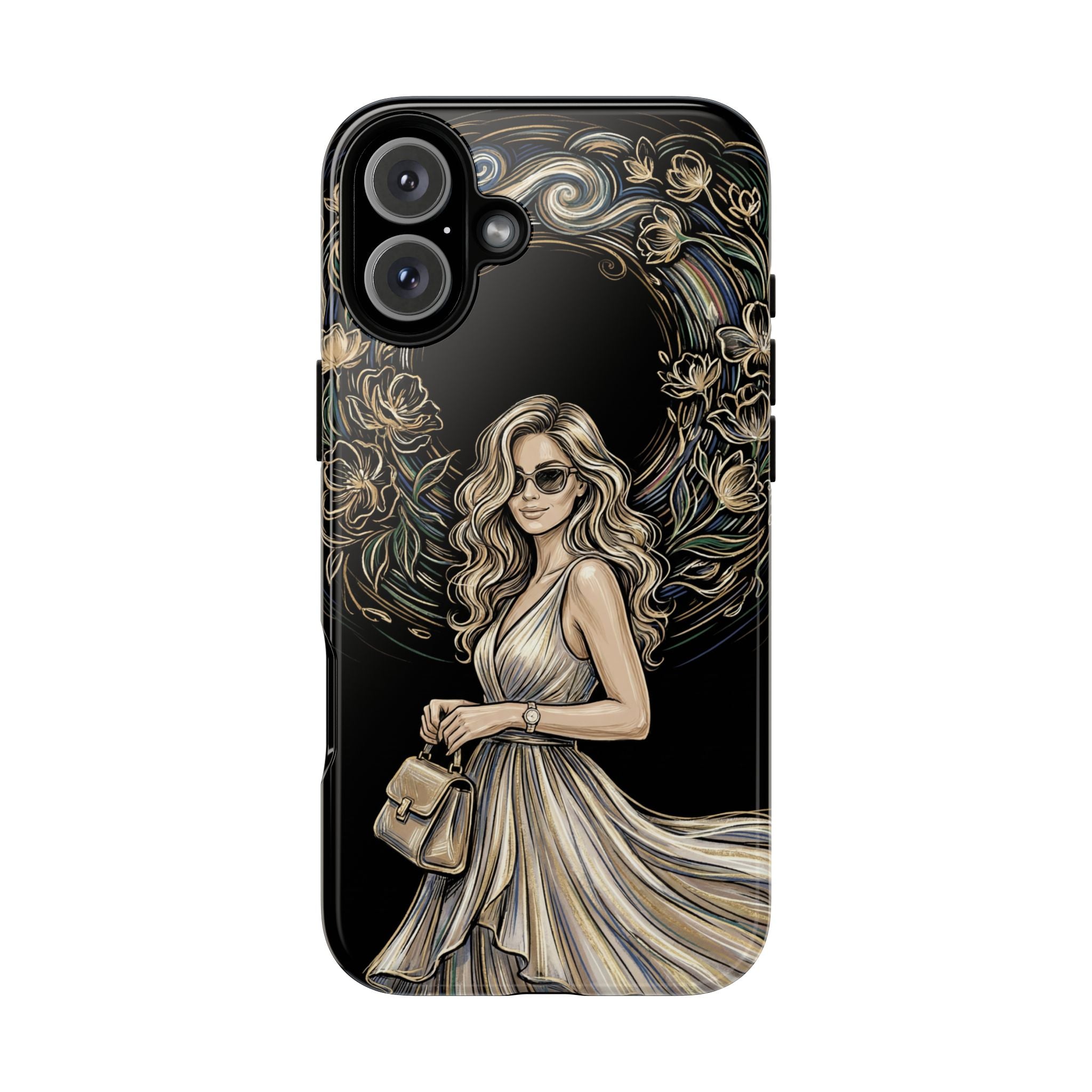 Stylish Woman Floral Wreath Tough iPhone Case