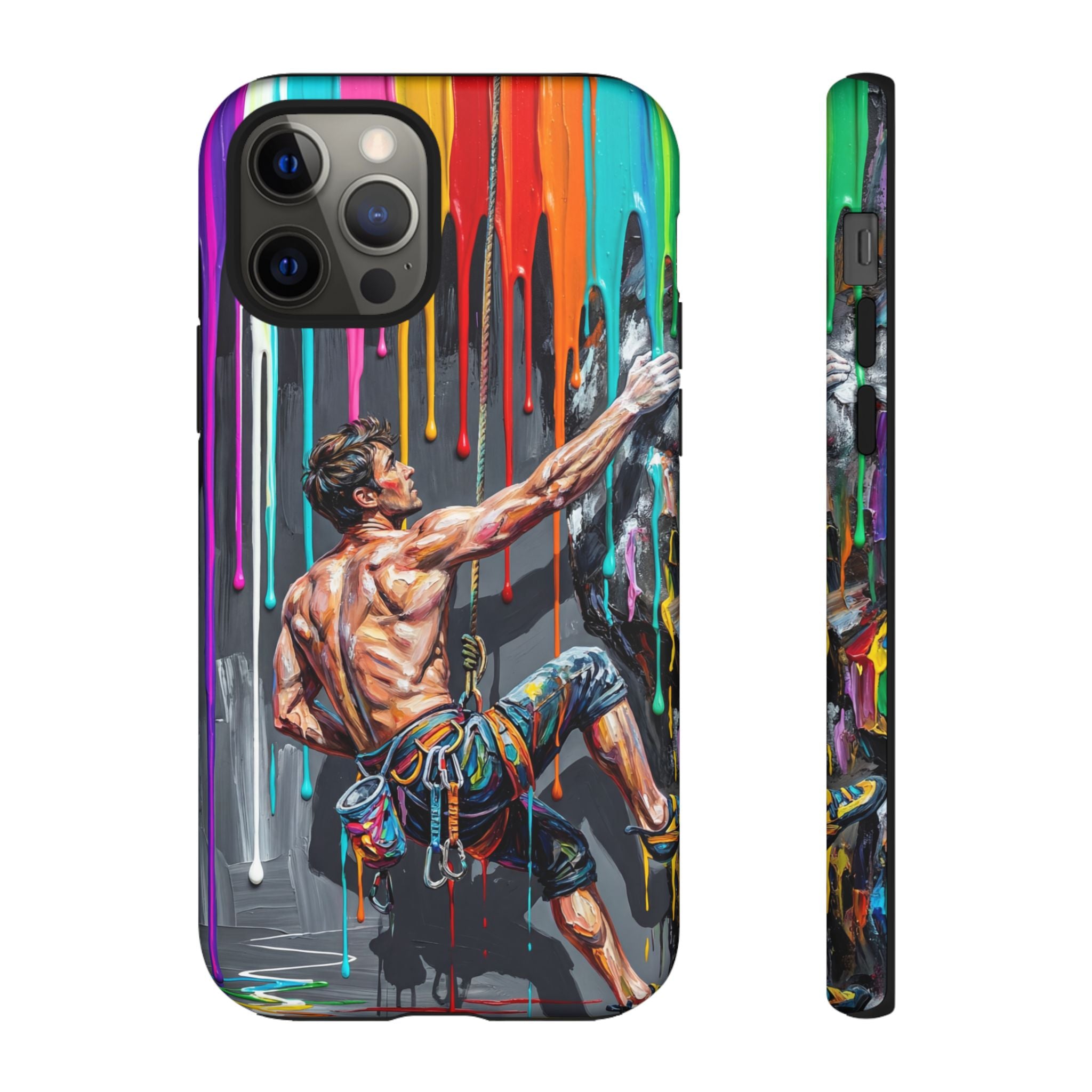 Colourful Rock Climber Art Protective iPhone Case