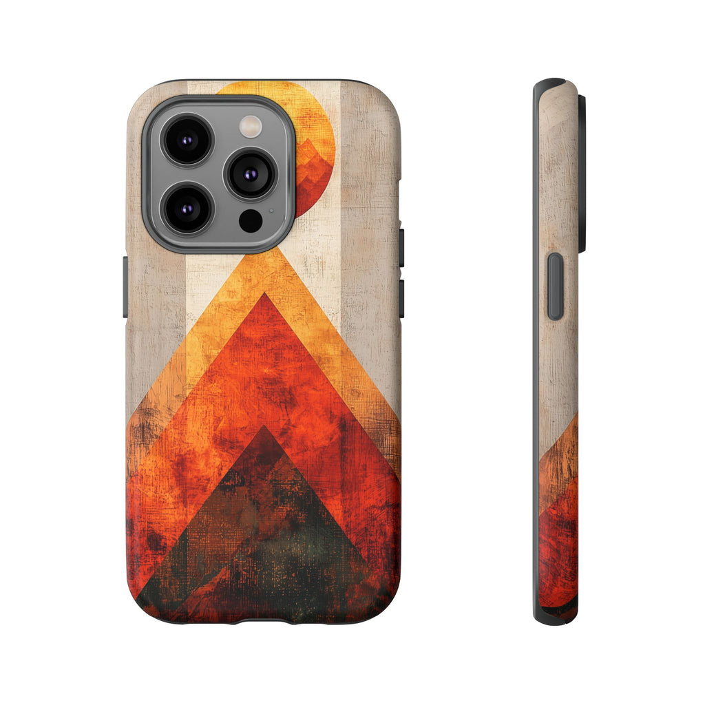Retro Geometric Sunset iPhone Case
