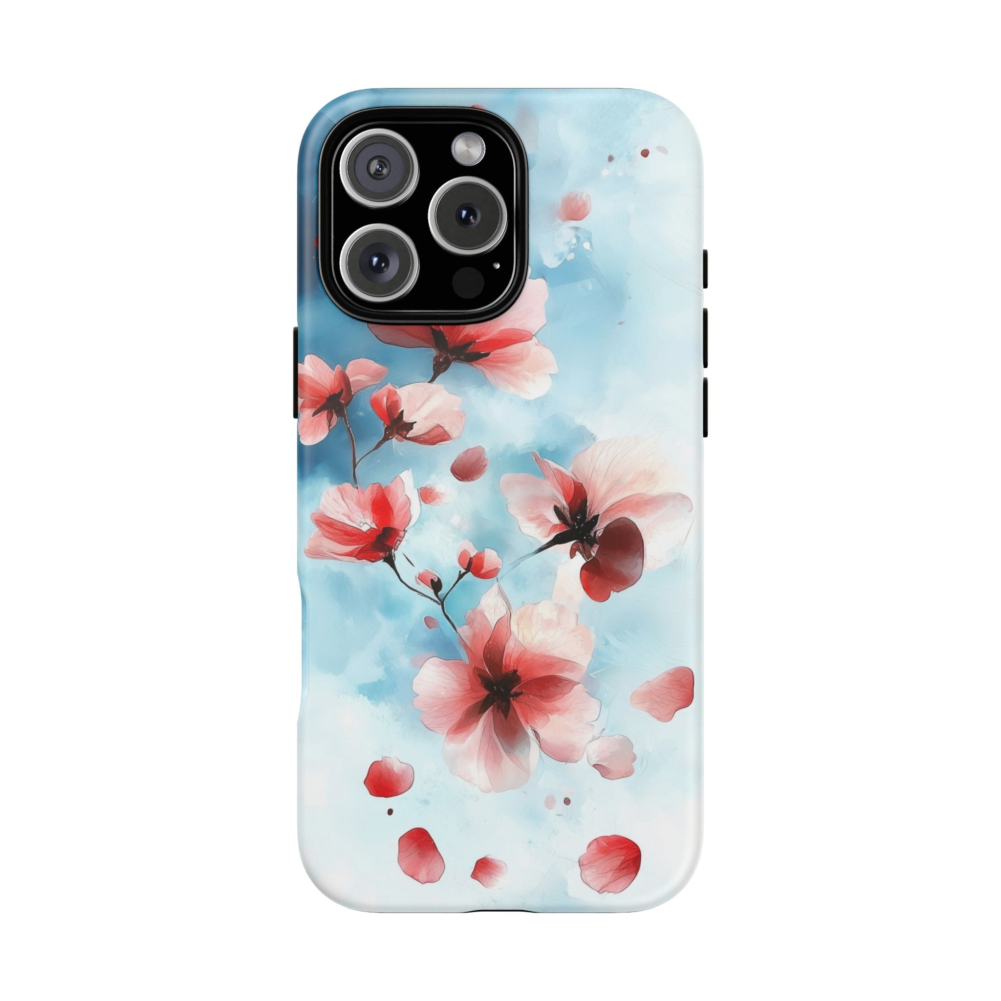 Floral Cherry Blossom iPhone Case | Pastel Pink Blue