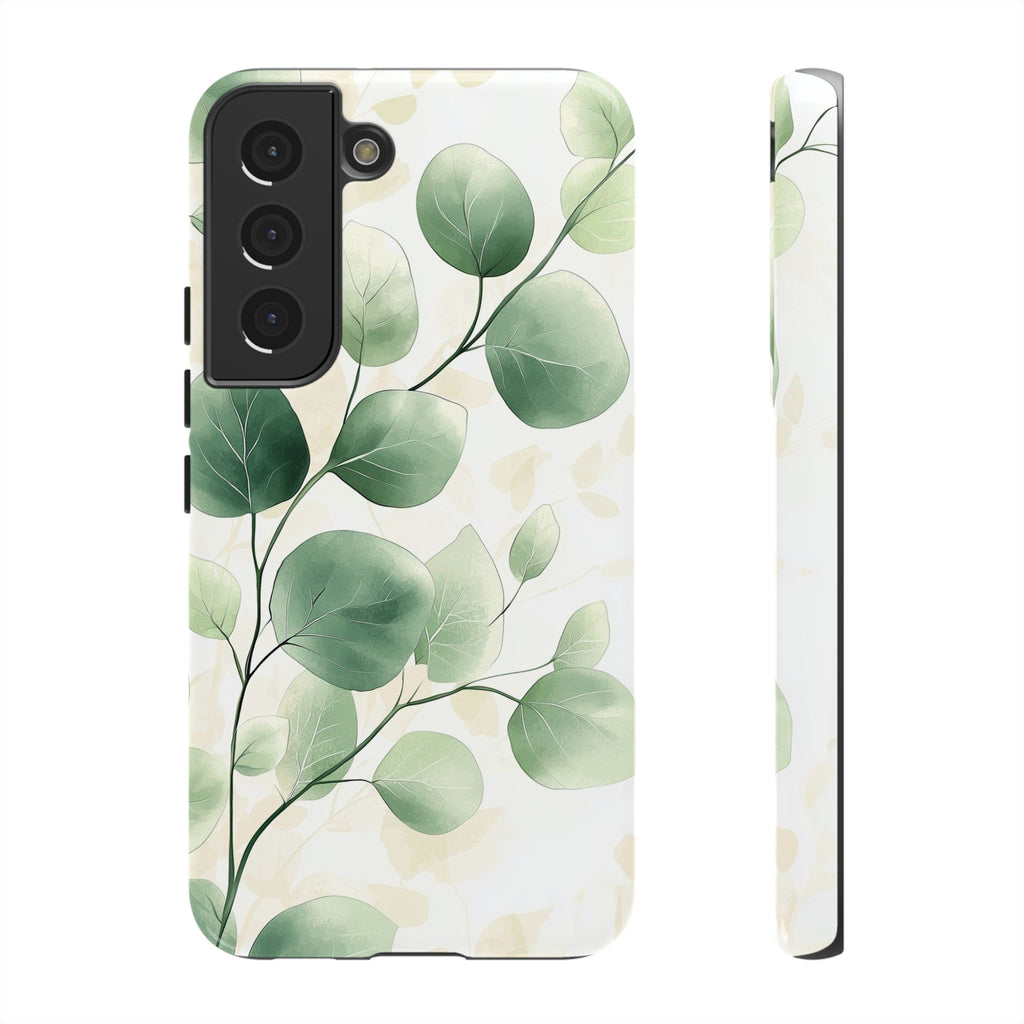 Botanical Eucalyptus Tough Samsung Galaxy Phone Case | Green Watercolour Leaf