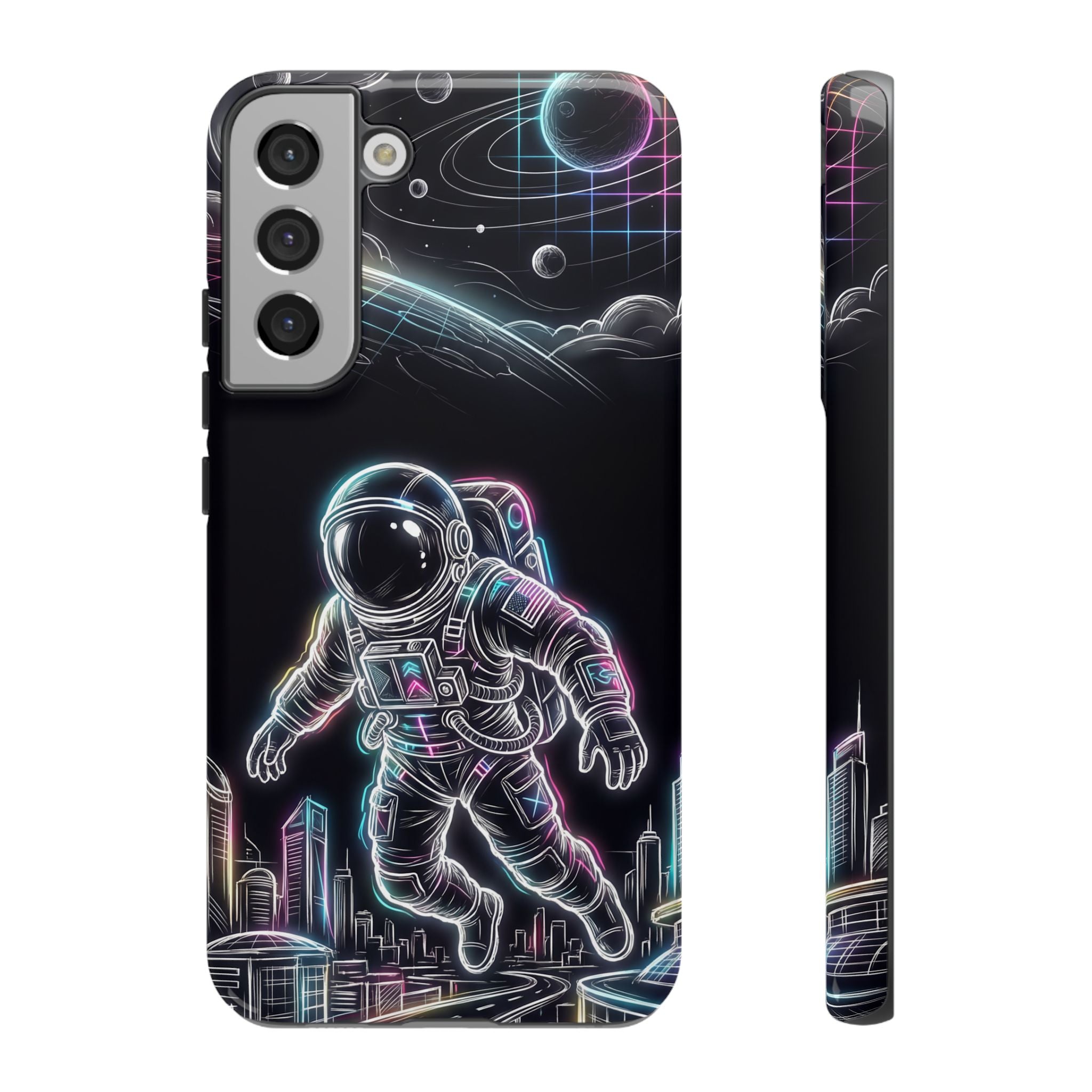Space Explorer Astronaut Neon Samsung Galaxy Phone Case