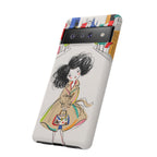 Illustrated Trench Coat Fashion Chic City Girl Google Pixel Phone Case