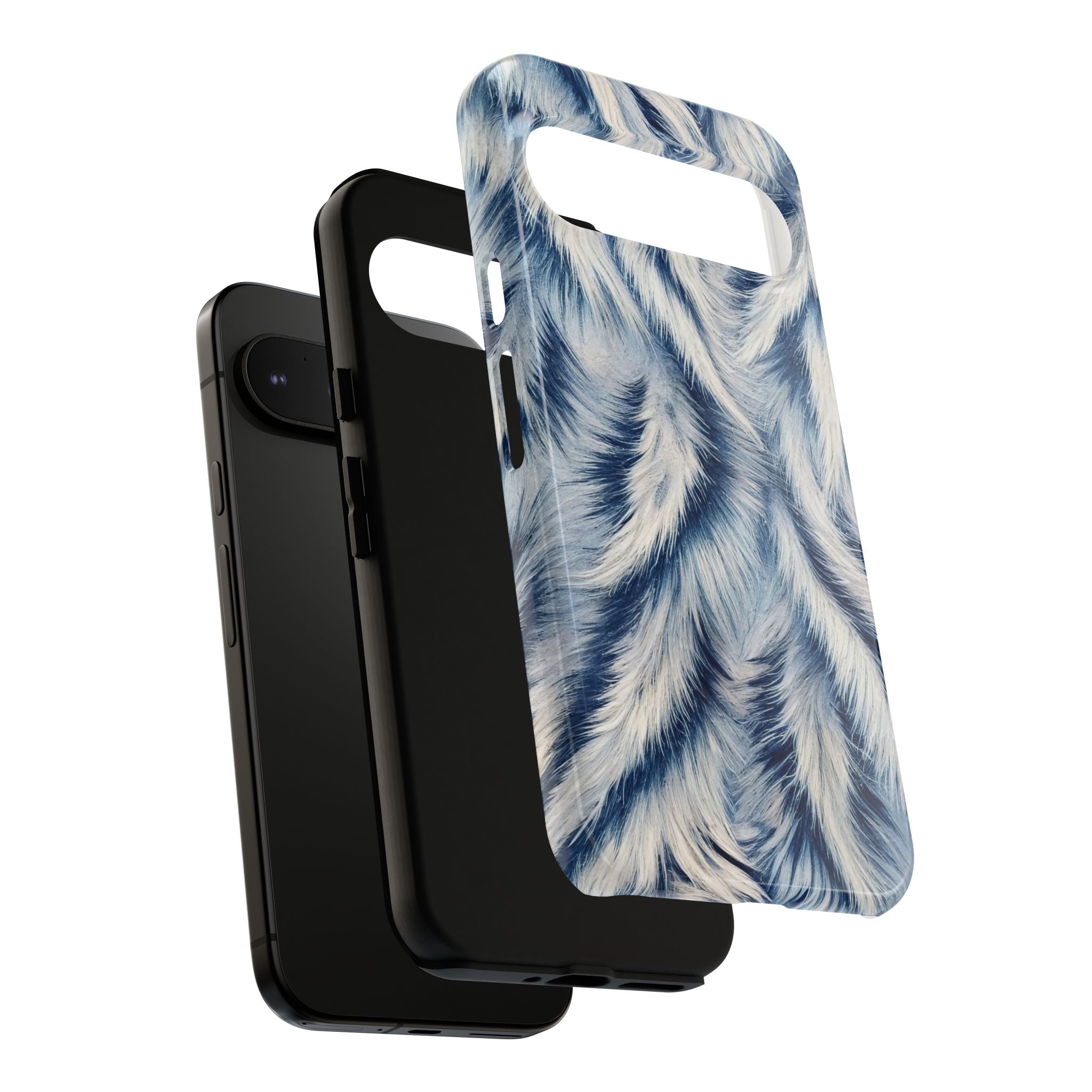 Blue Faux Fur Texture Protective Tough Google Pixel Case