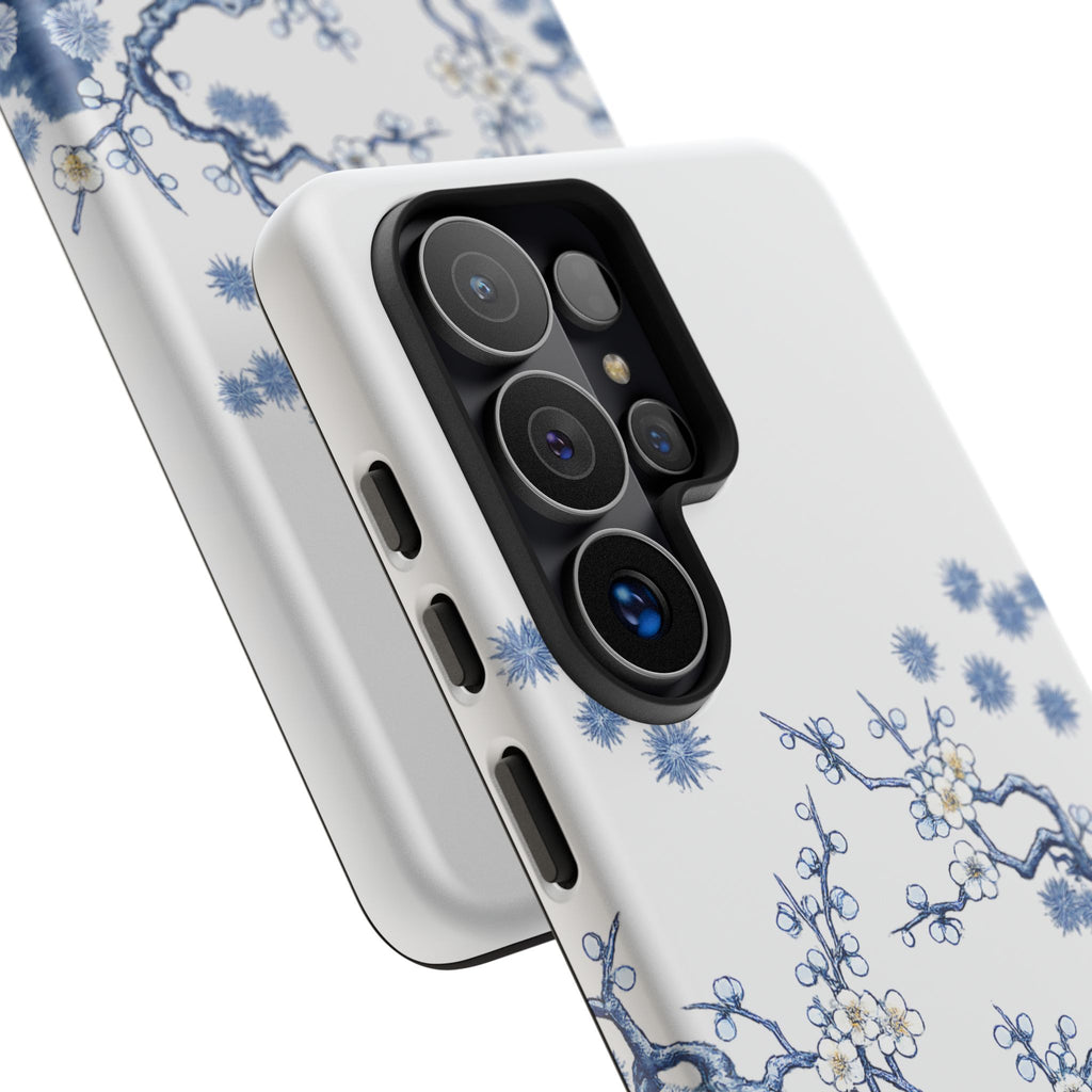 Vintage Blue White Porcelain Samsung Galaxy Phone Case | Chinoiserie Floral Tough Cover