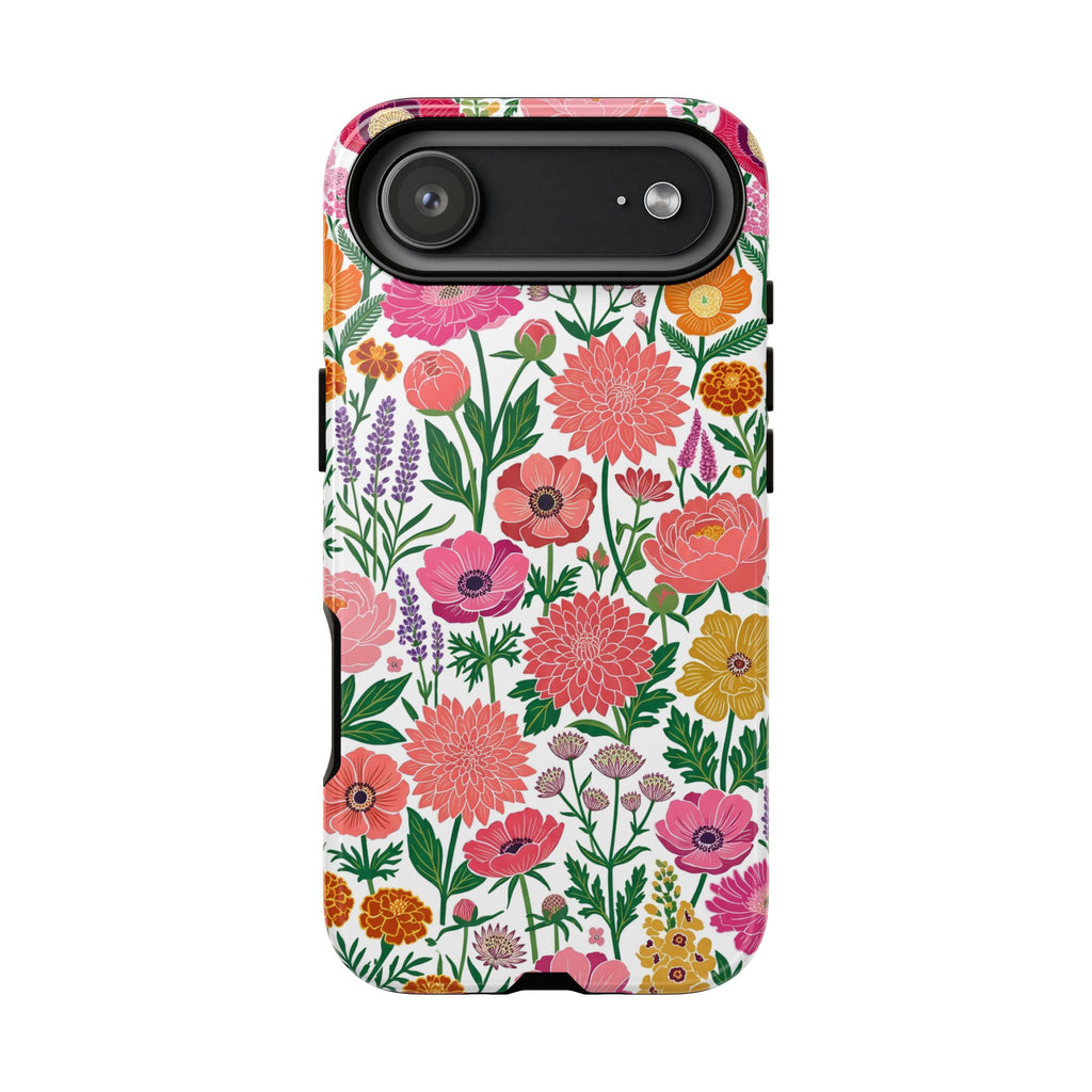 Floral Tough iPhone Case | Colorful Garden Print Protective Cover