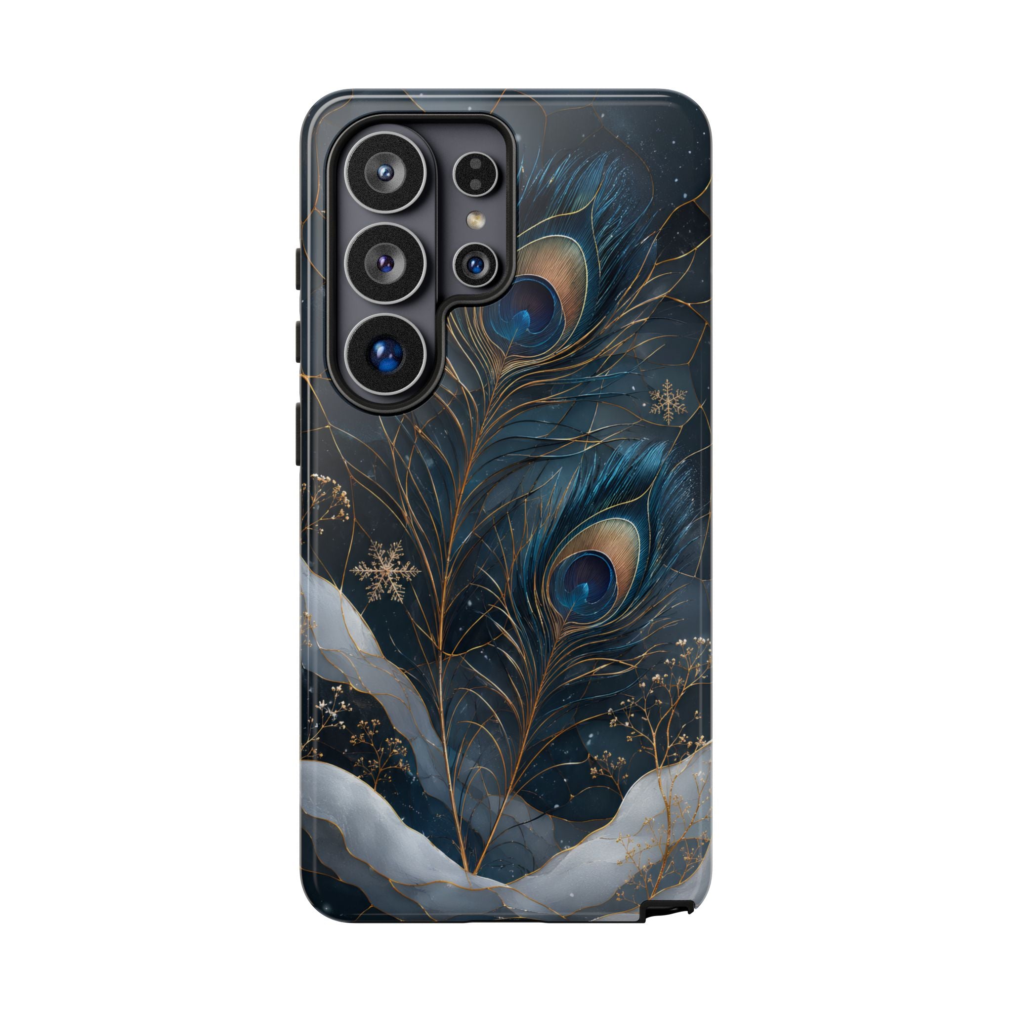 Peacock Feather Samsung Galaxy  Phone Case | Blue Gold Phone Case