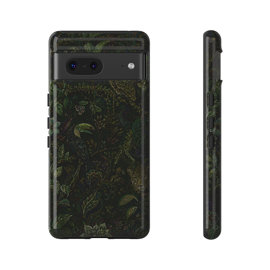 Dark Botanical Tough Google Pixel Phone Case | Moody Forest Owl Cover