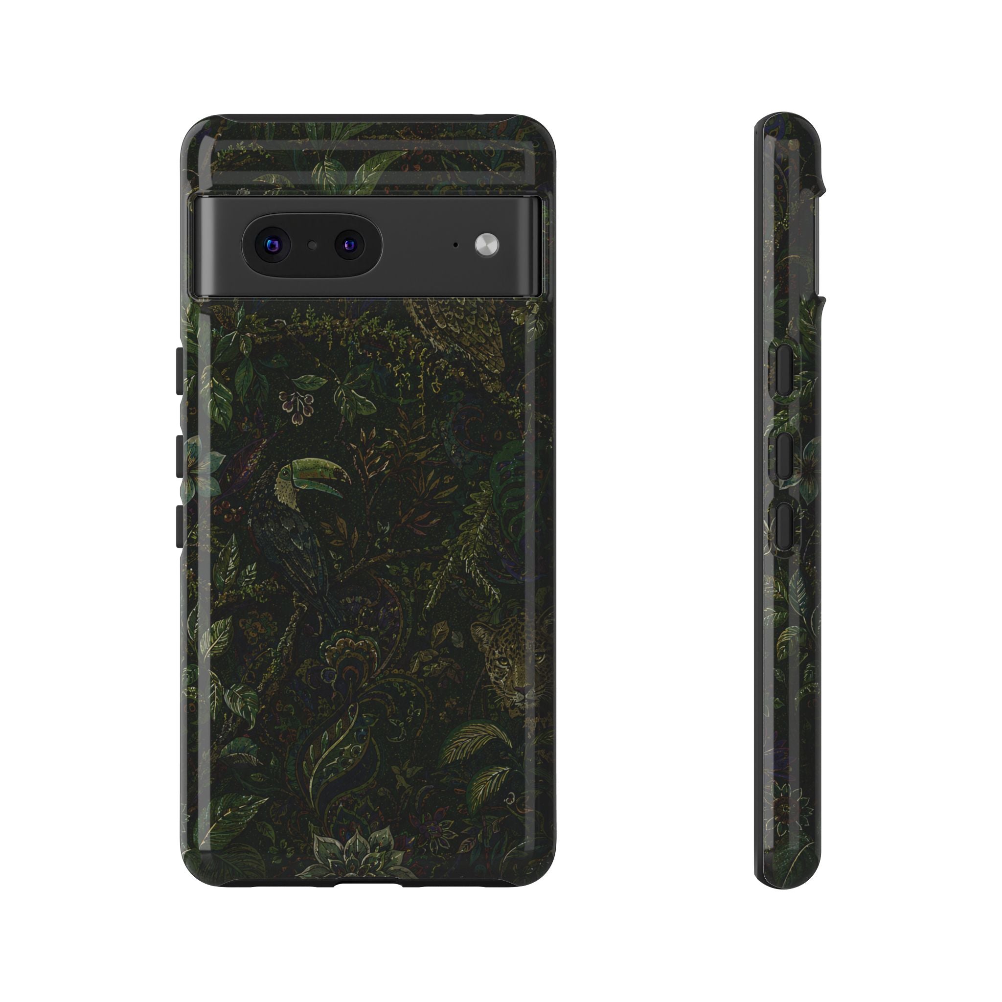 Dark Botanical Tough Google Pixel Phone Case | Moody Forest Owl Cover