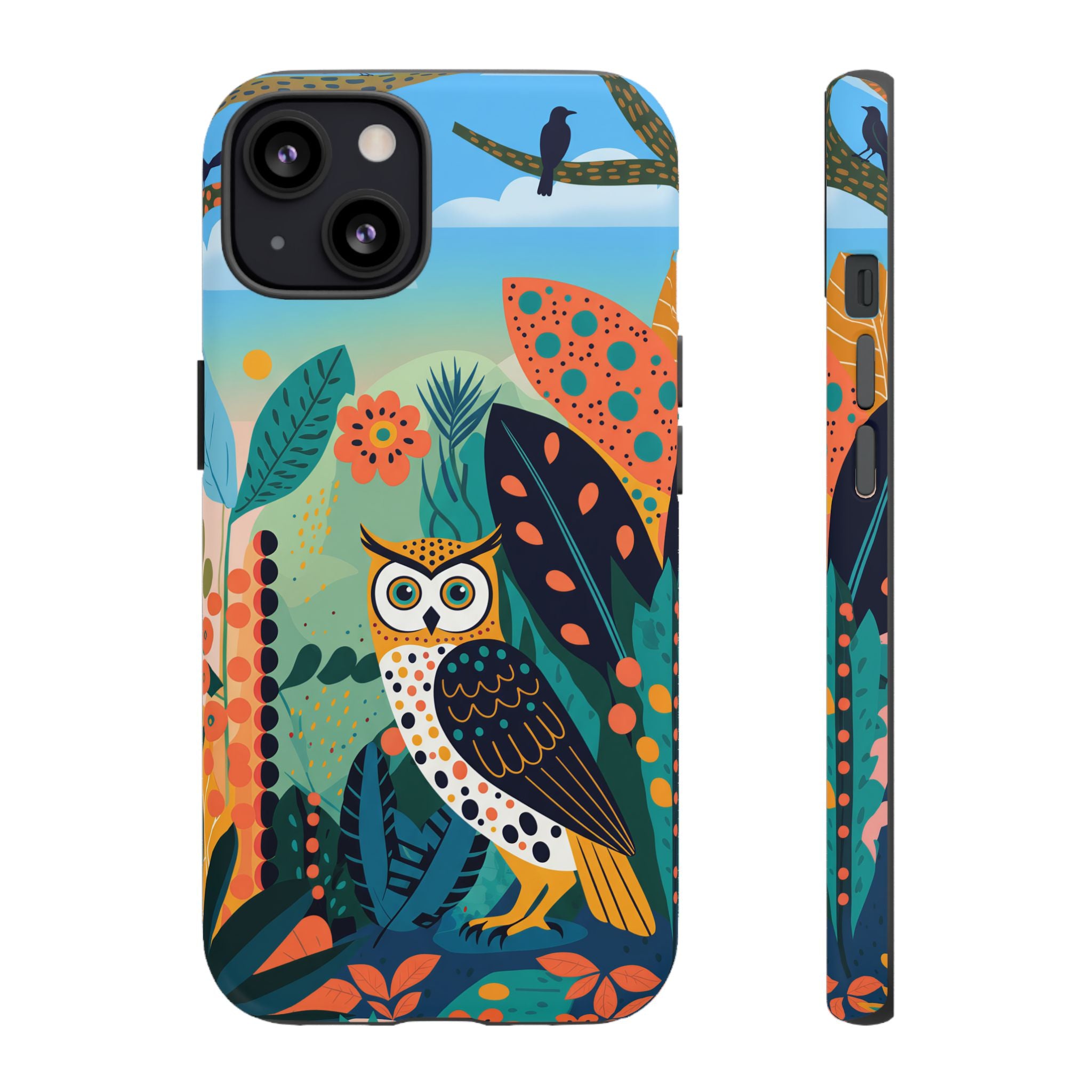 Botanical Forest Colourful Owl iPhone Case